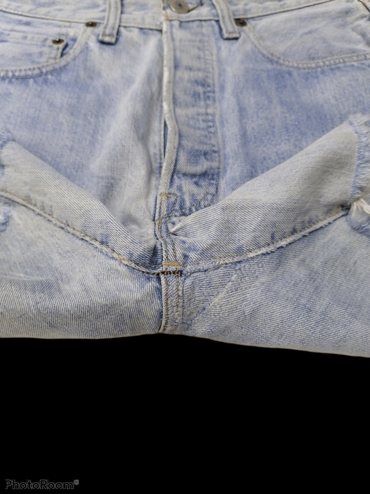 Levi's Vintage Clothing Levi's 501 Rindem Button No 6 Distressed Denim Short Pants Size US 28 / EU 44 - 4 Thumbnail