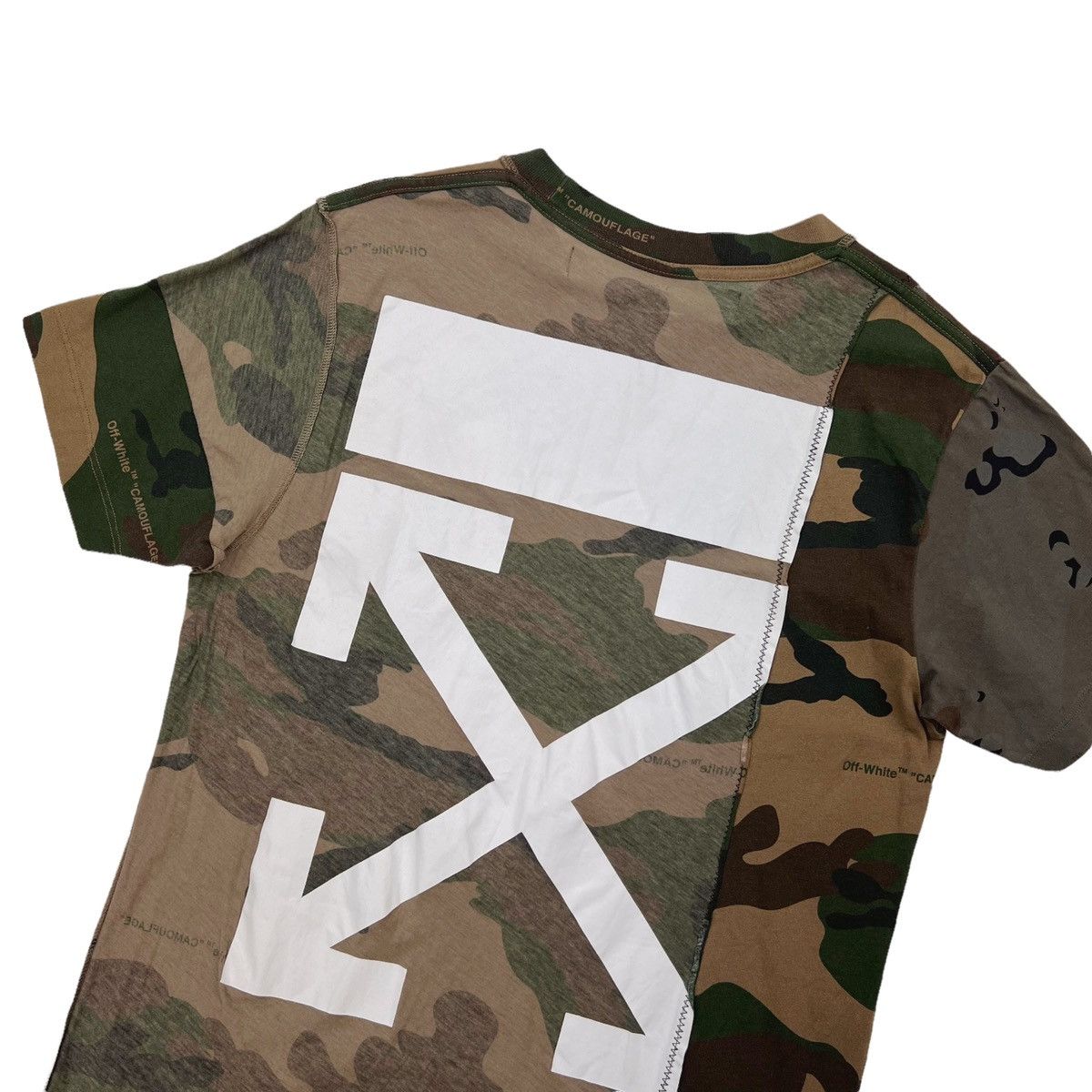 image of Off White Off-White Reconstructed Camo T Shirt, Men's (Size Small)