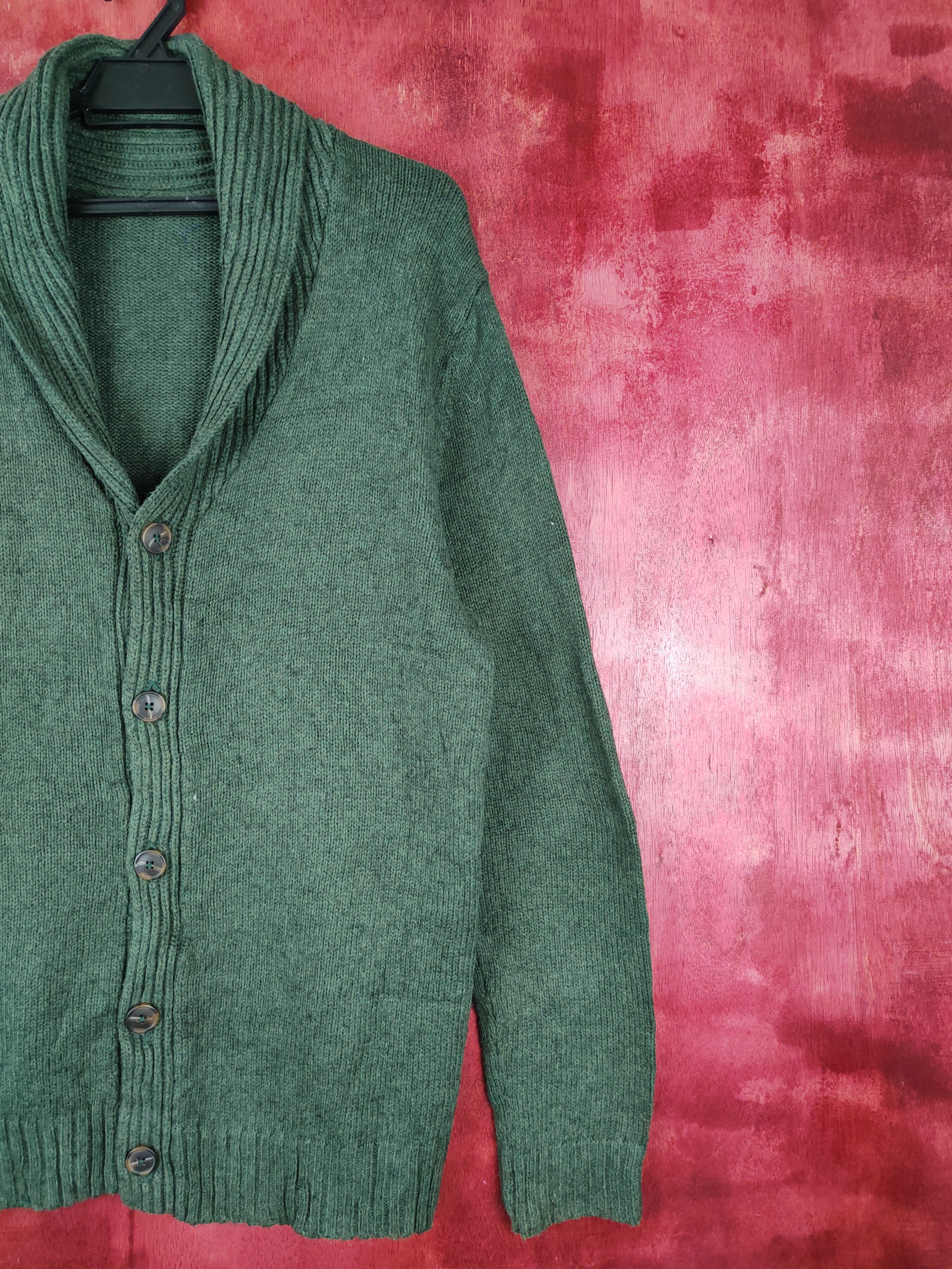 Homespun Knitwear × Japanese Brand Japanese Brand Dark Green Knitwear cardigan #5266 Size US L / EU 52-54 / 3 - 4 Thumbnail