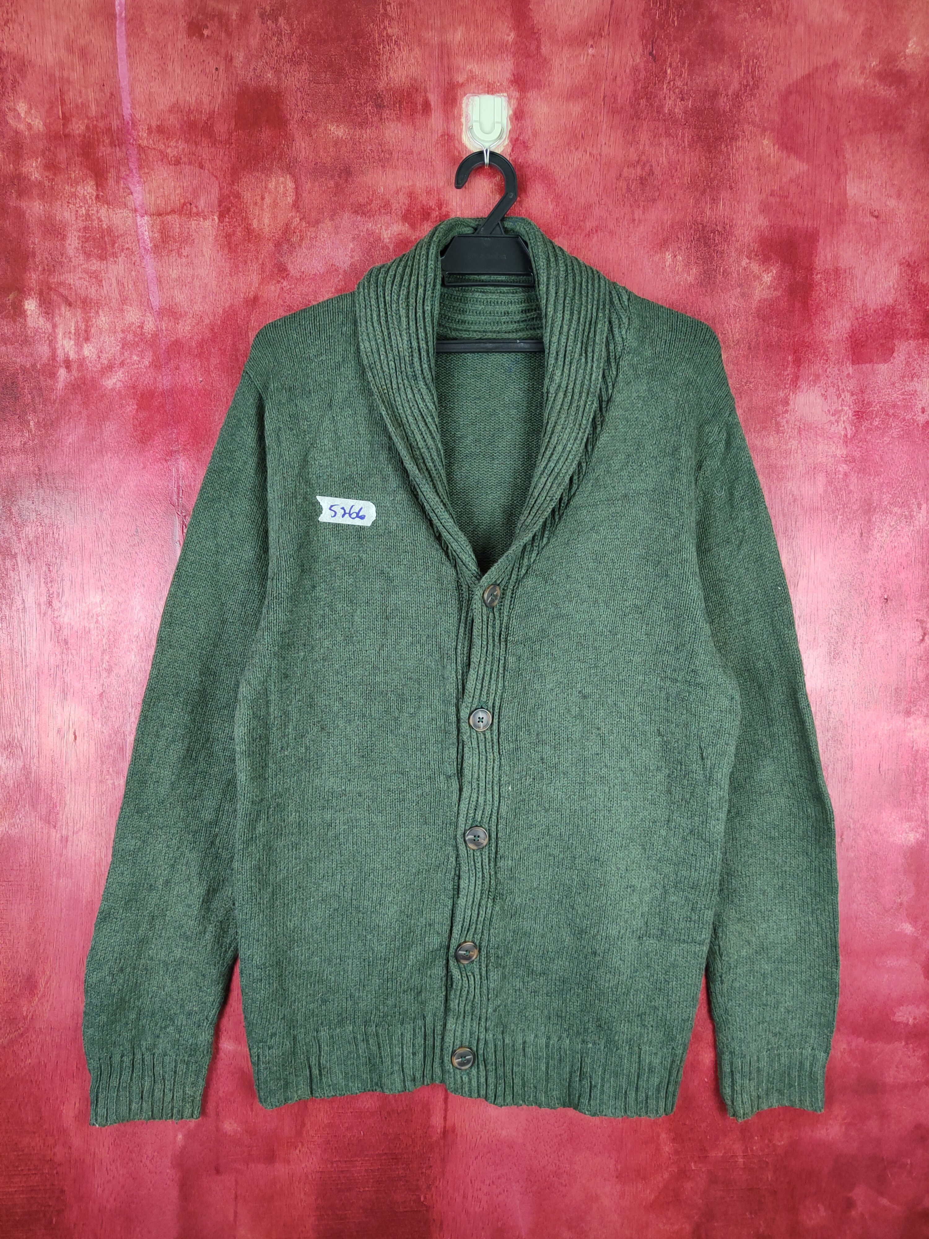 image of Homespun Knitwear Dark Green Knitwear Cardigan 5266, Men's (Size Large)