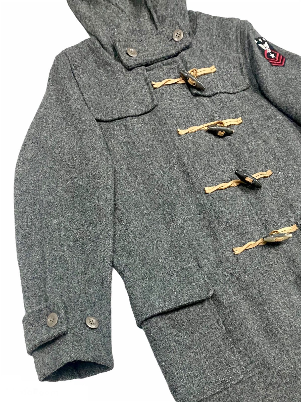 Designer × Hysteric Glamour 🔥VINTAGE HYSTERIC GLAMOUR 69-70 DUFFLE WOOL WITH PATCHES Size US M / EU 48-50 / 2 - 12 Thumbnail