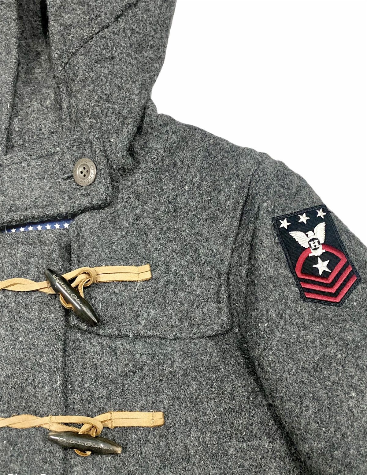 Designer × Hysteric Glamour 🔥VINTAGE HYSTERIC GLAMOUR 69-70 DUFFLE WOOL WITH PATCHES Size US M / EU 48-50 / 2 - 9 Thumbnail