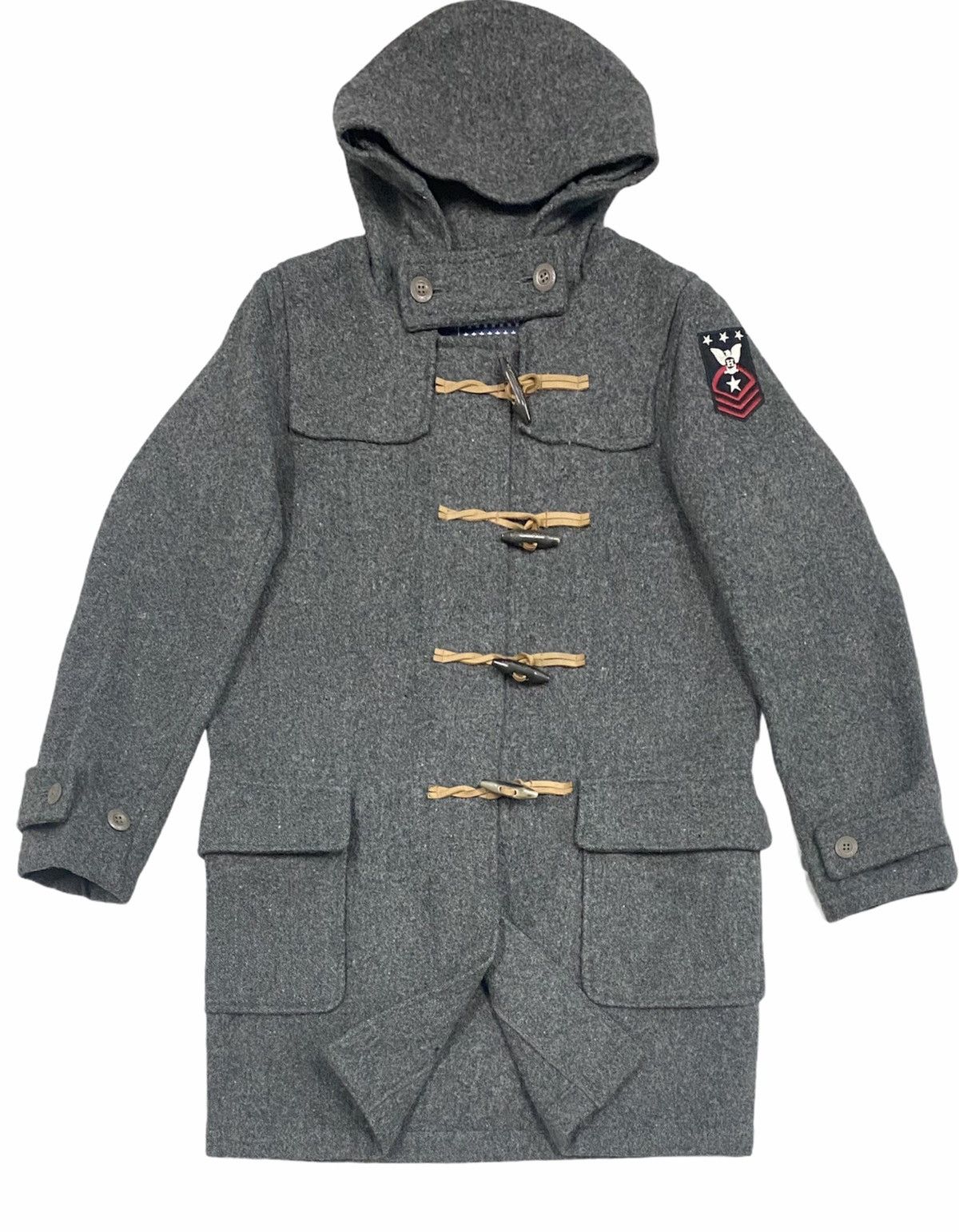 Designer × Hysteric Glamour 🔥VINTAGE HYSTERIC GLAMOUR 69-70 DUFFLE WOOL WITH PATCHES Size US M / EU 48-50 / 2 - 2 Thumbnail
