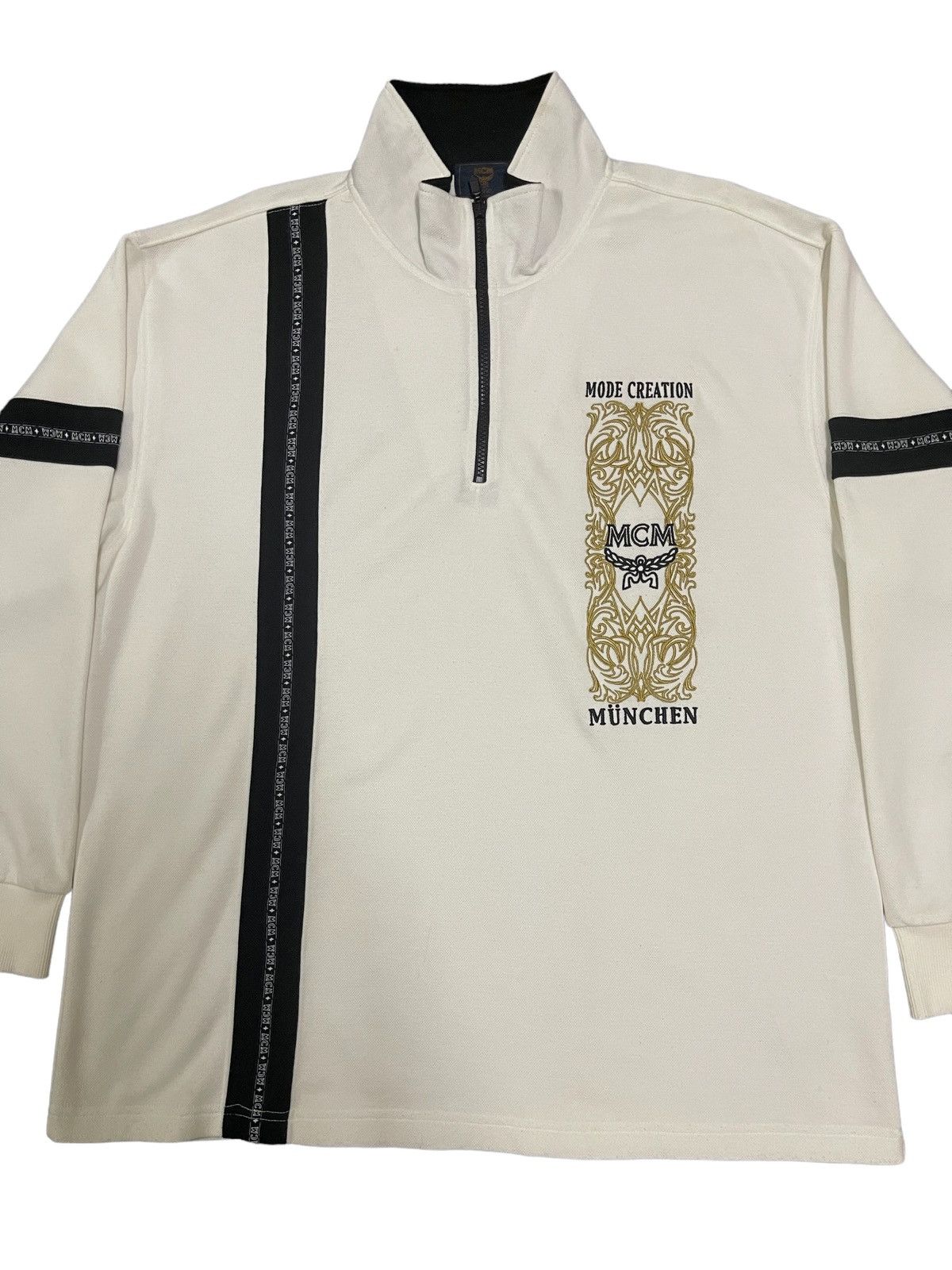 MCM Vintage MCM Embroidery Logo Half Zipper Jacket Size US L / EU 52-54 / 3 - 3 Thumbnail