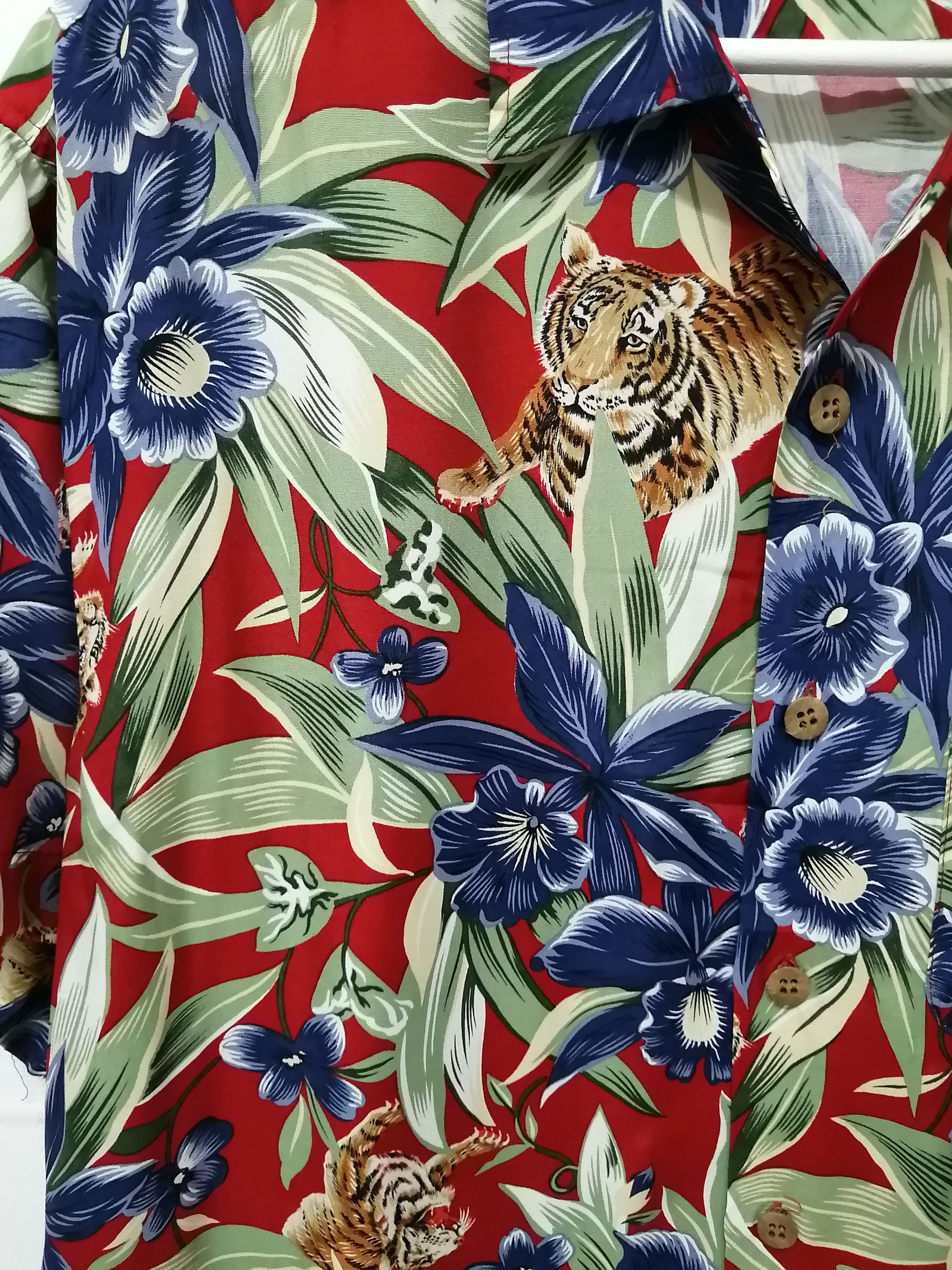 Japanese Brand Hawaiian Shirt Tiger Rayon Shirt