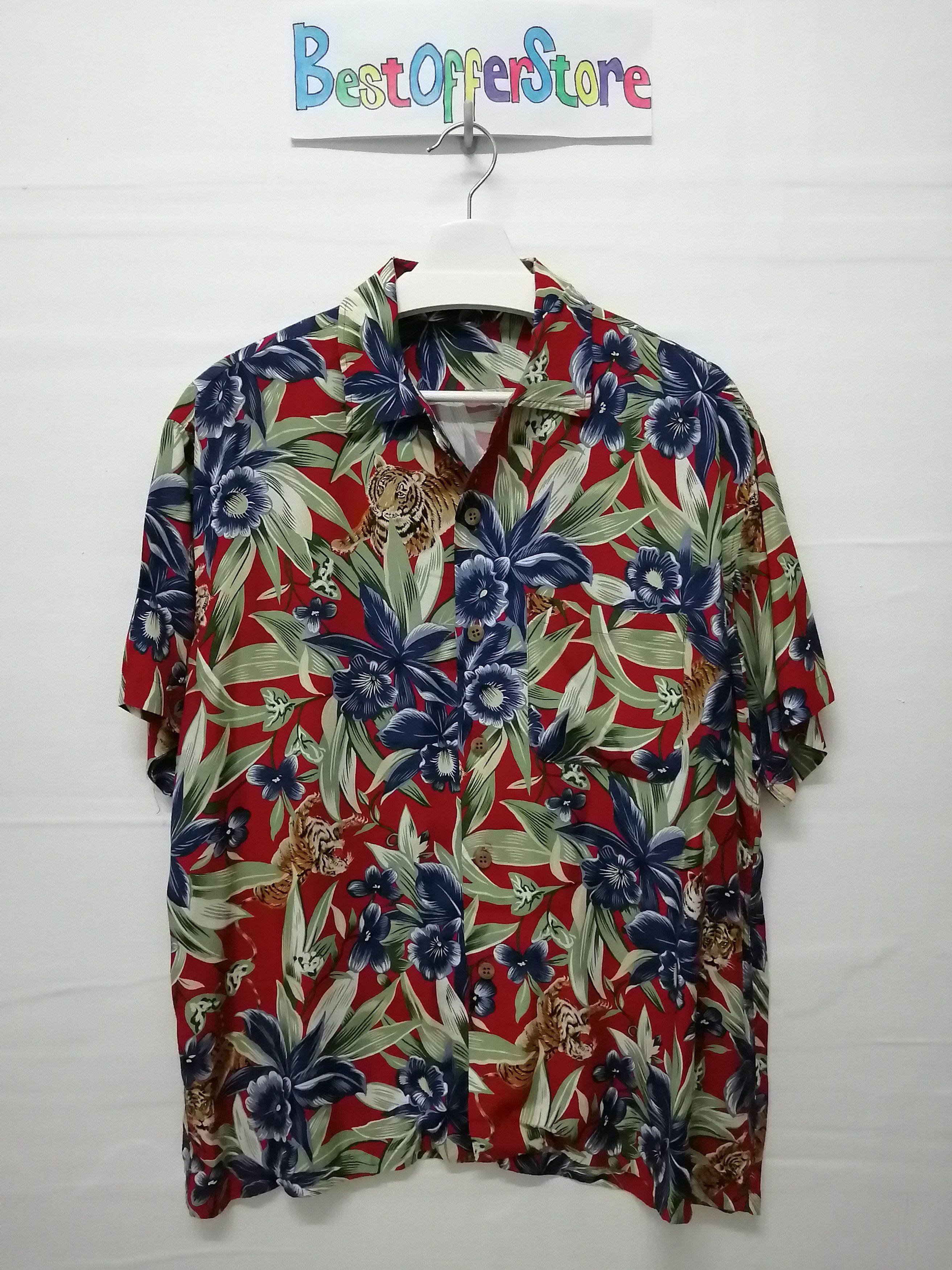 Japanese Brand Hawaiian Shirt Tiger Rayon Shirt