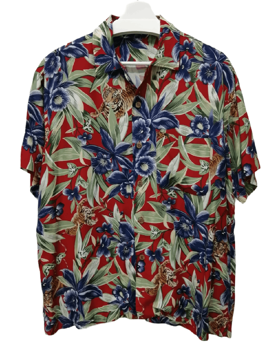 Japanese Brand Hawaiian Shirt Tiger Rayon Shirt