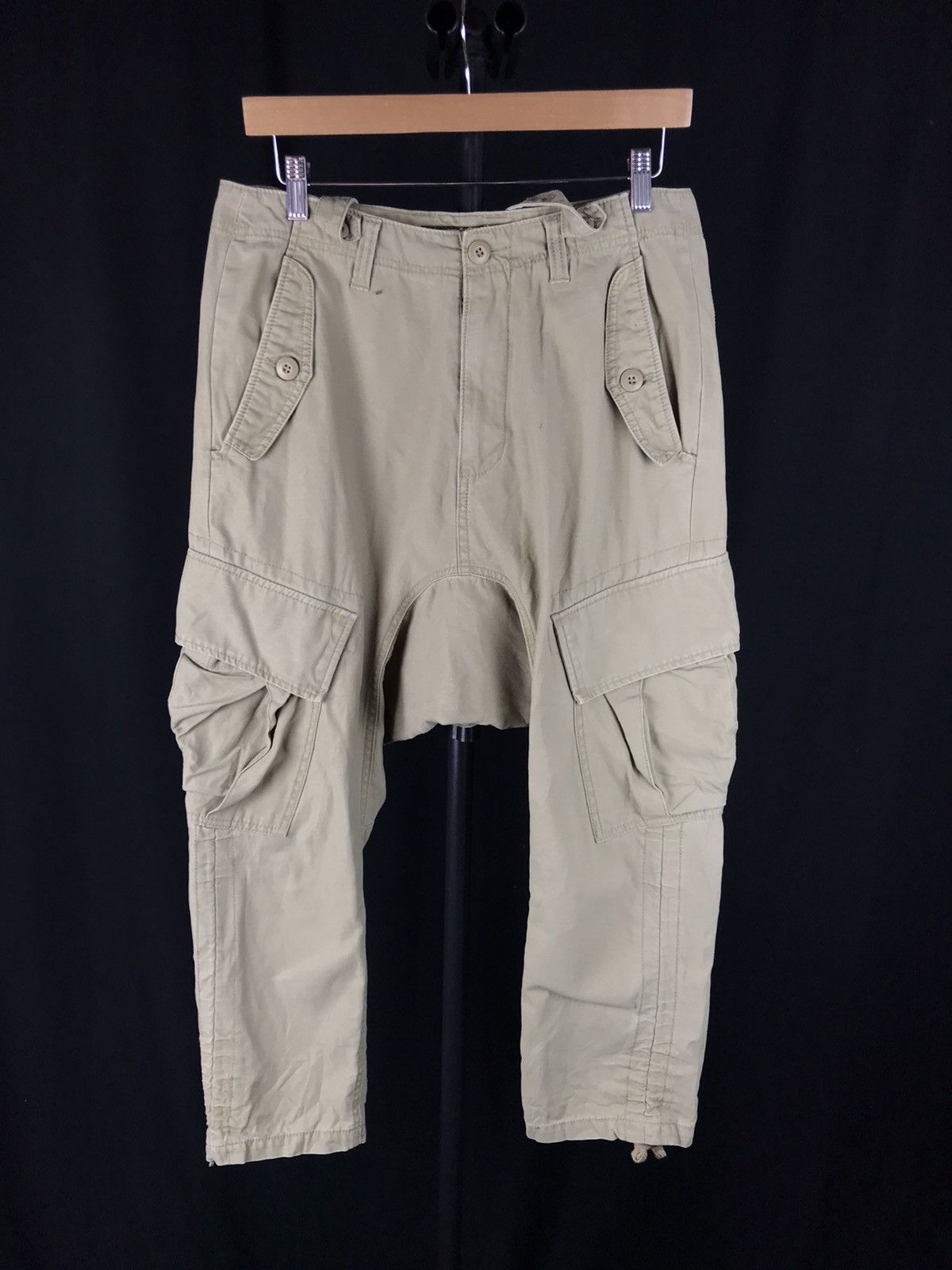 Japanese Brand × Vintage Japanese Brand Dominate Handcrafted jean Drop Crotch Cargo Size US 30 / EU 46 - 2 Thumbnail