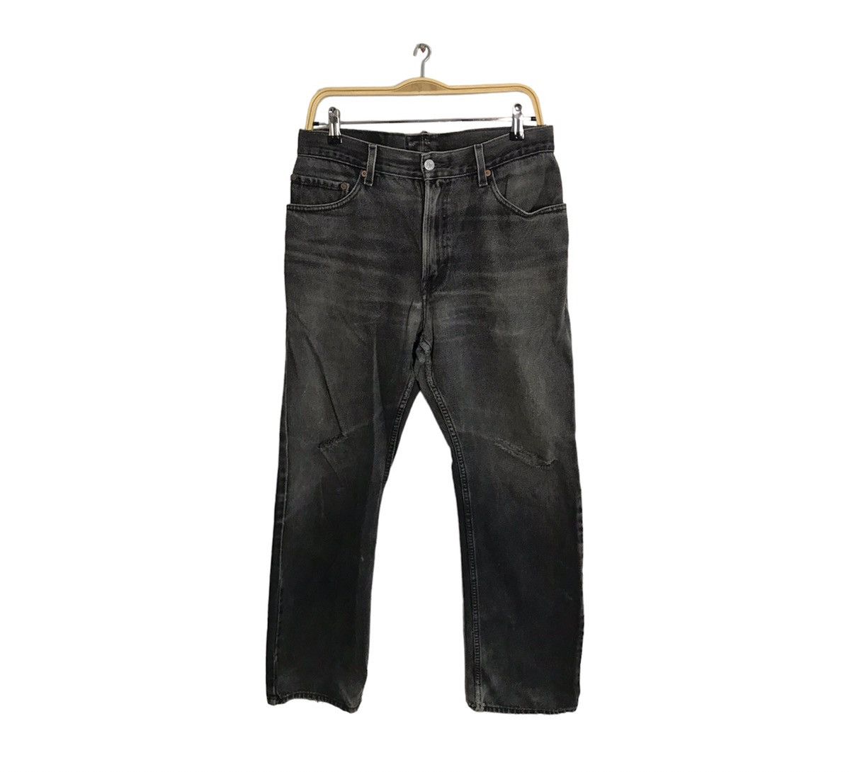 Levi's Vintage Clothing Levi’s Lot 505 Made In Usa Straight Cut Black Denim Pant Size US 32 / EU 48 - 2 Thumbnail