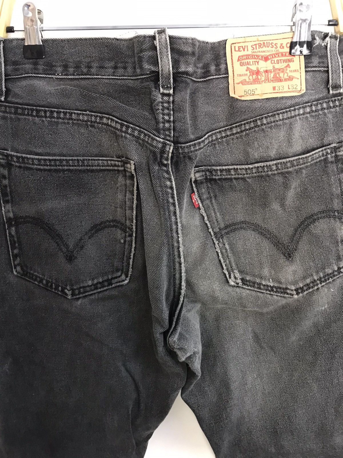 Levi's Vintage Clothing Levi’s Lot 505 Made In Usa Straight Cut Black Denim Pant Size US 32 / EU 48 - 4 Thumbnail