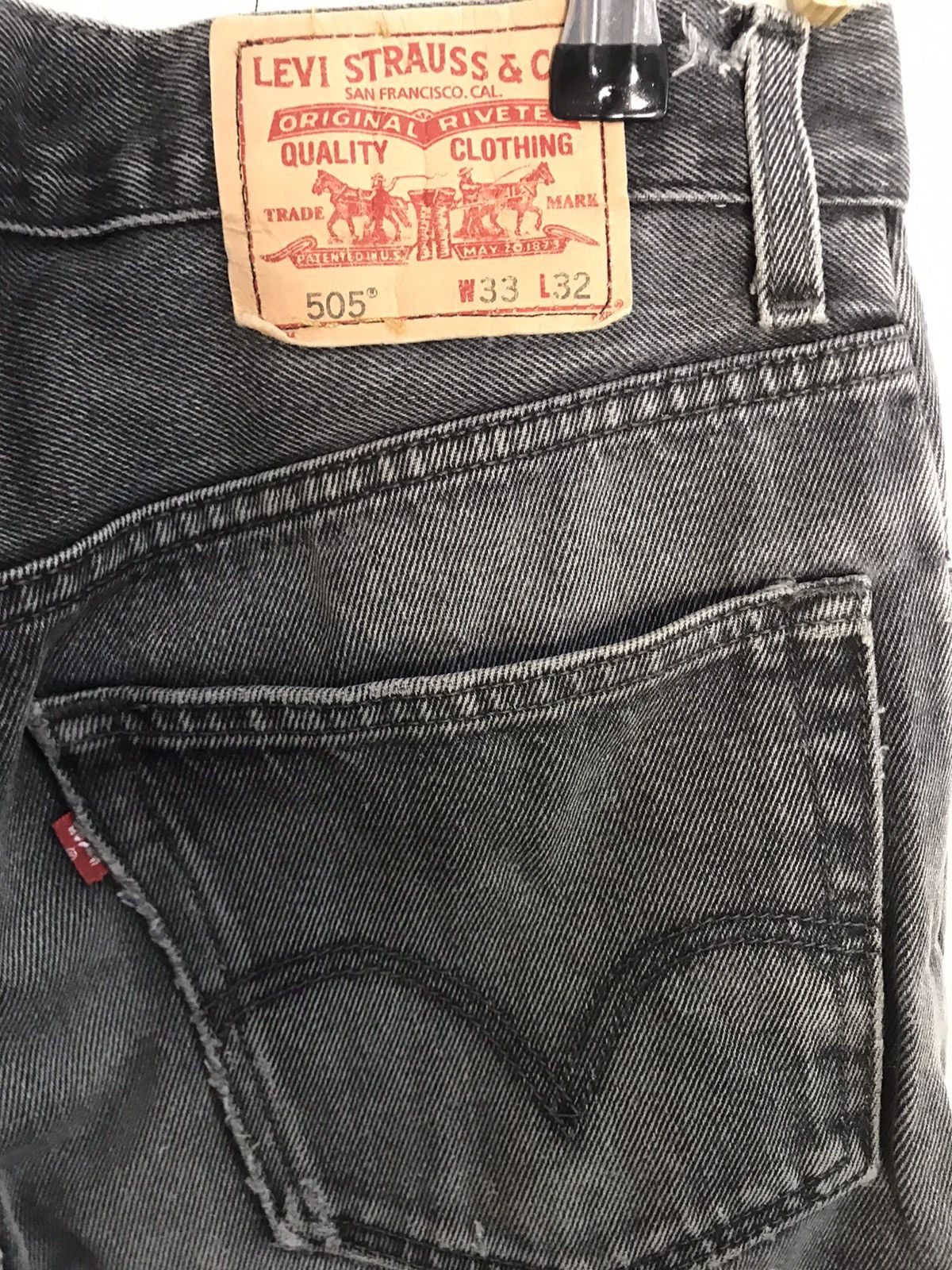 Levi's Vintage Clothing Levi’s Lot 505 Made In Usa Straight Cut Black Denim Pant Size US 32 / EU 48 - 5 Thumbnail