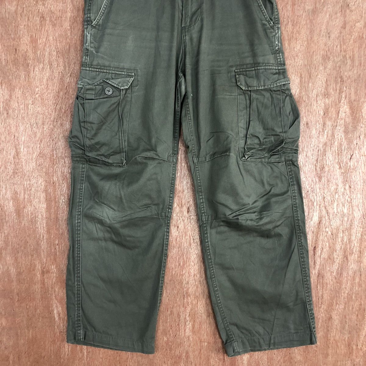 Japanese Brand DL Real Crush Clothing multipocket Grey Cargo Pants #c710 Size US 32 / EU 48 - 3 Thumbnail