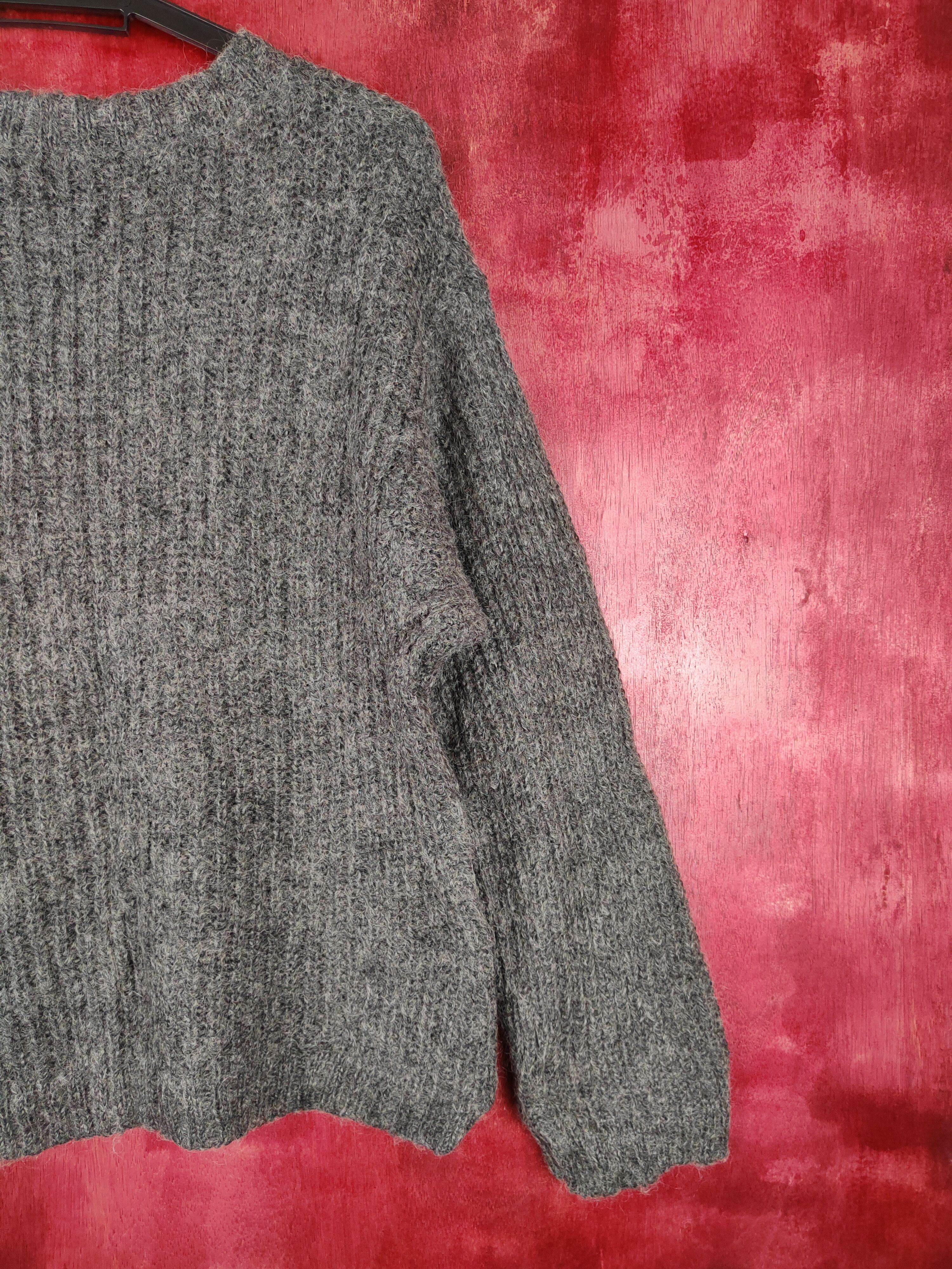 Homespun Knitwear × Japanese Brand × Uniqlo Uniqlo Gray plain Knitwear mohair japan #5255 Size US M / EU 48-50 / 2 - 8 Thumbnail