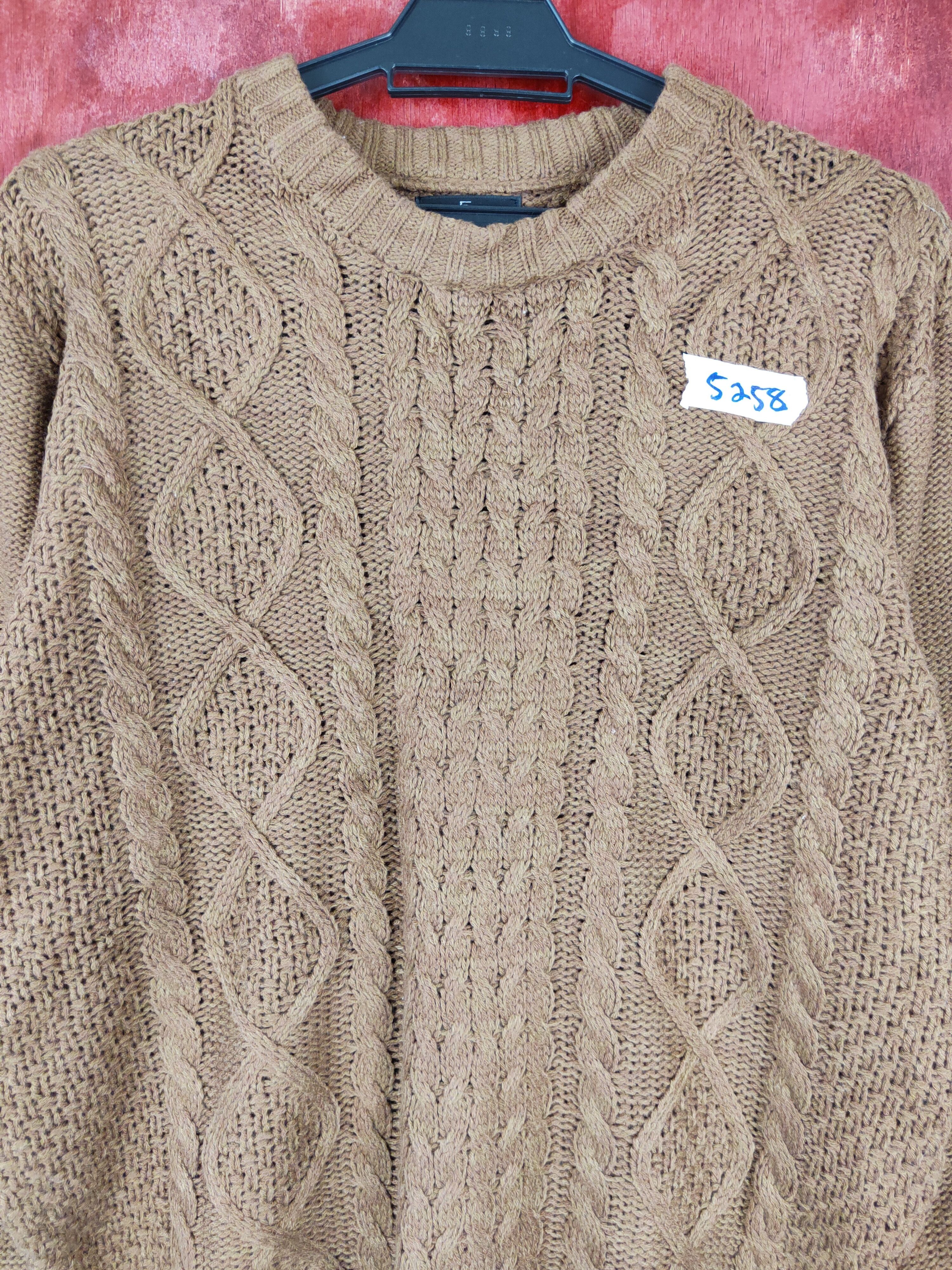Aran Isles Knitwear × Japanese Brand 5zip Five Brown aran isle cable Knitwear #5258 Size US L / EU 52-54 / 3 - 2 Thumbnail