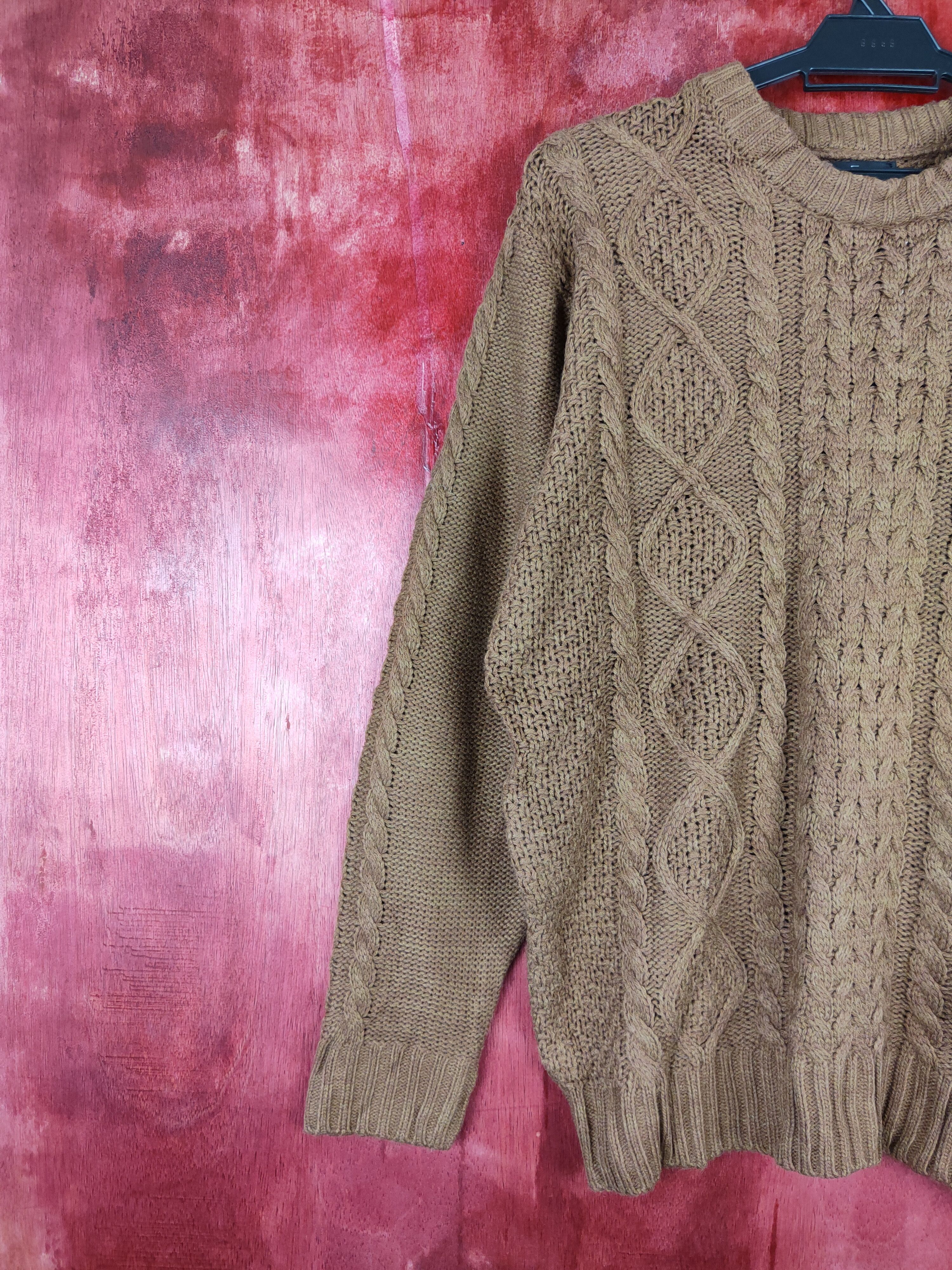 Aran Isles Knitwear × Japanese Brand 5zip Five Brown aran isle cable Knitwear #5258 Size US L / EU 52-54 / 3 - 3 Thumbnail