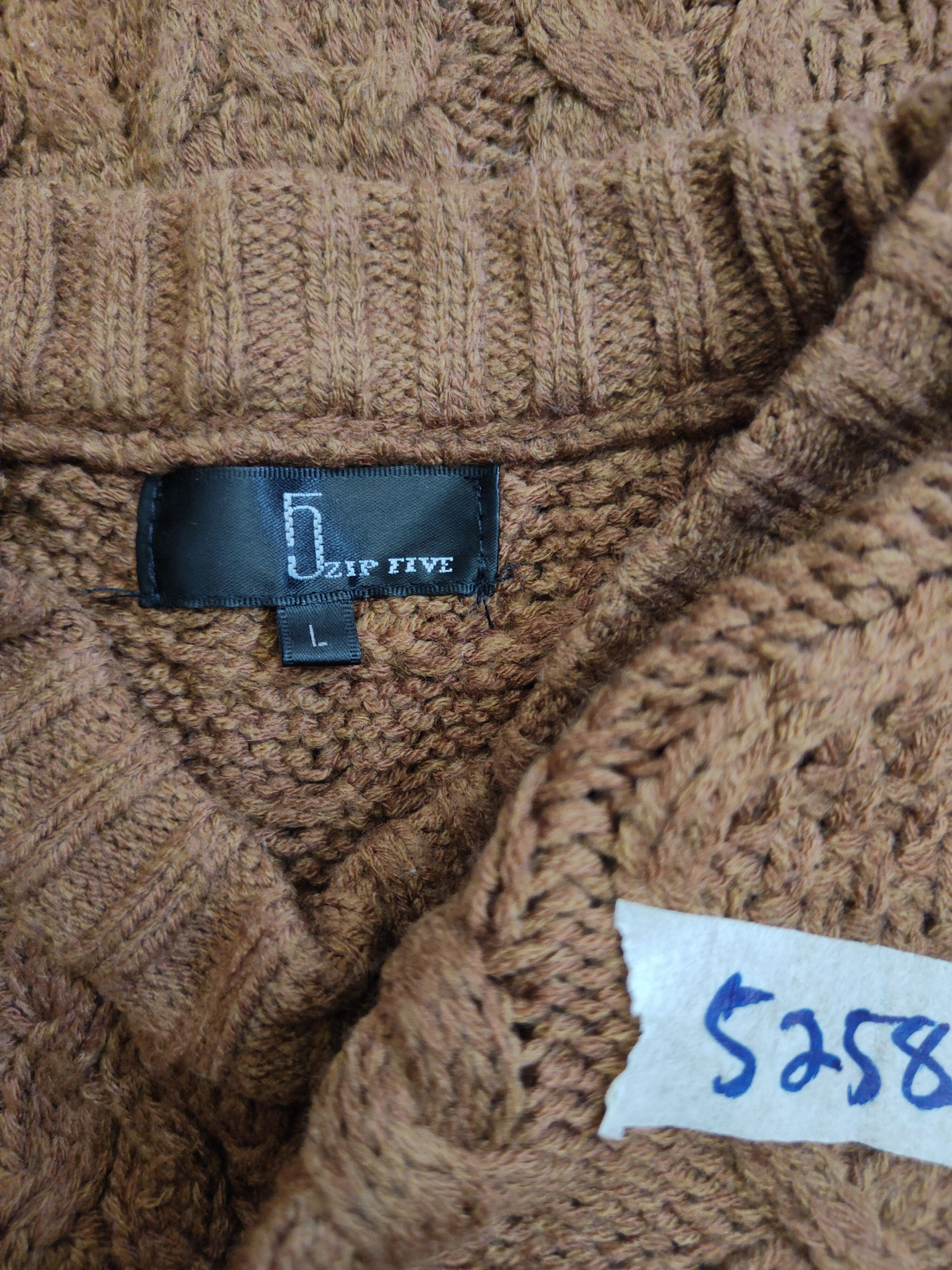 Aran Isles Knitwear × Japanese Brand 5zip Five Brown aran isle cable Knitwear #5258 Size US L / EU 52-54 / 3 - 9 Thumbnail