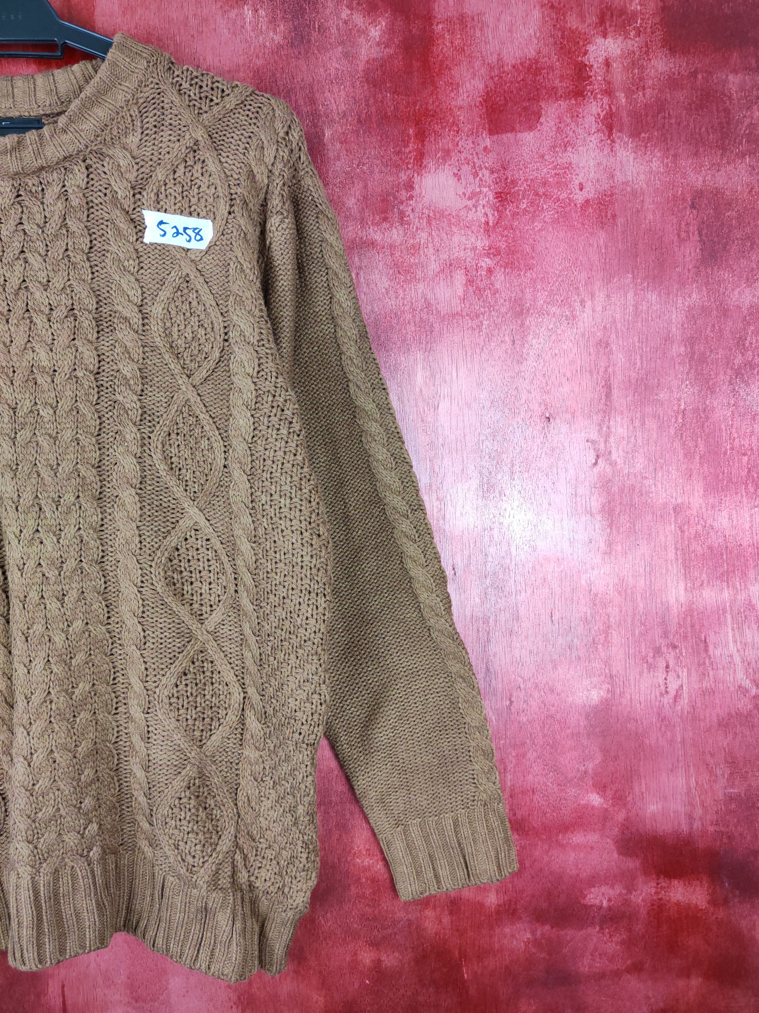 Aran Isles Knitwear × Japanese Brand 5zip Five Brown aran isle cable Knitwear #5258 Size US L / EU 52-54 / 3 - 4 Thumbnail
