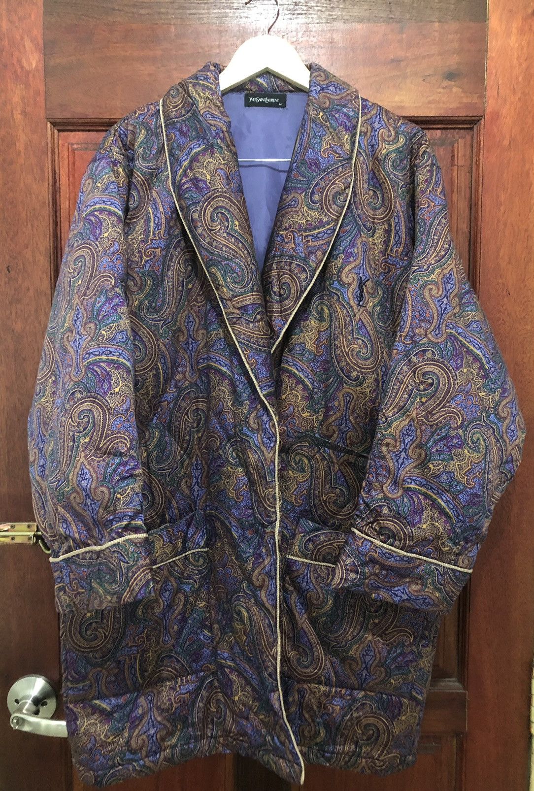 Yves Saint Laurent Yves Saint Laurent Paisley Quilted Buttonless Cardigan Size US M / EU 48-50 / 2 - 3 Thumbnail