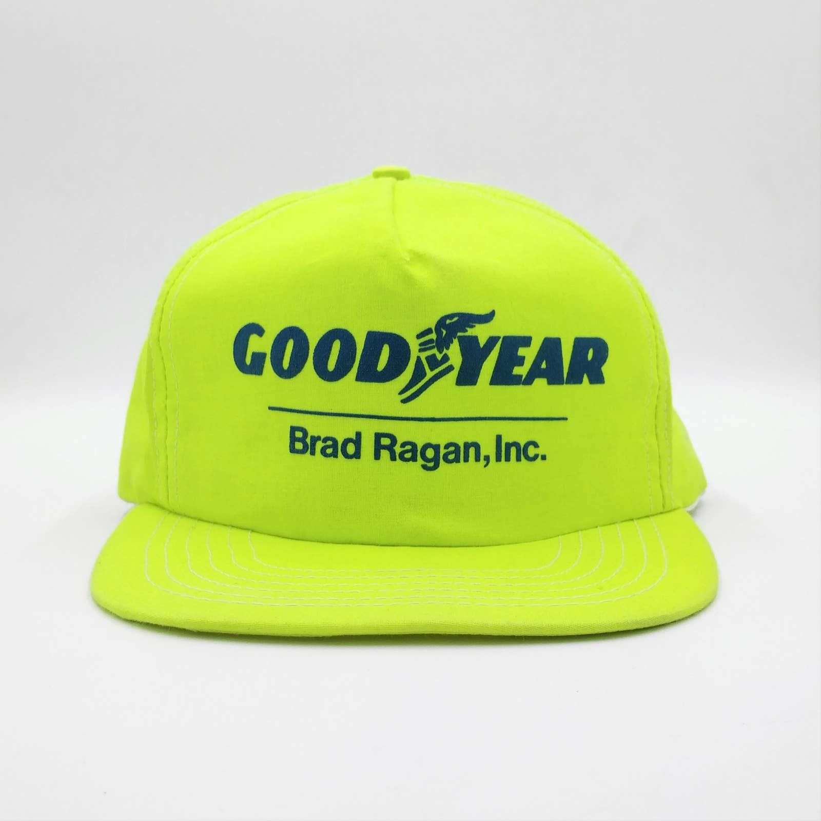 Vintage Vintage Goodyear Tires Snapback Trucker Hat Neon Green USA Size ONE SIZE - 2 Thumbnail