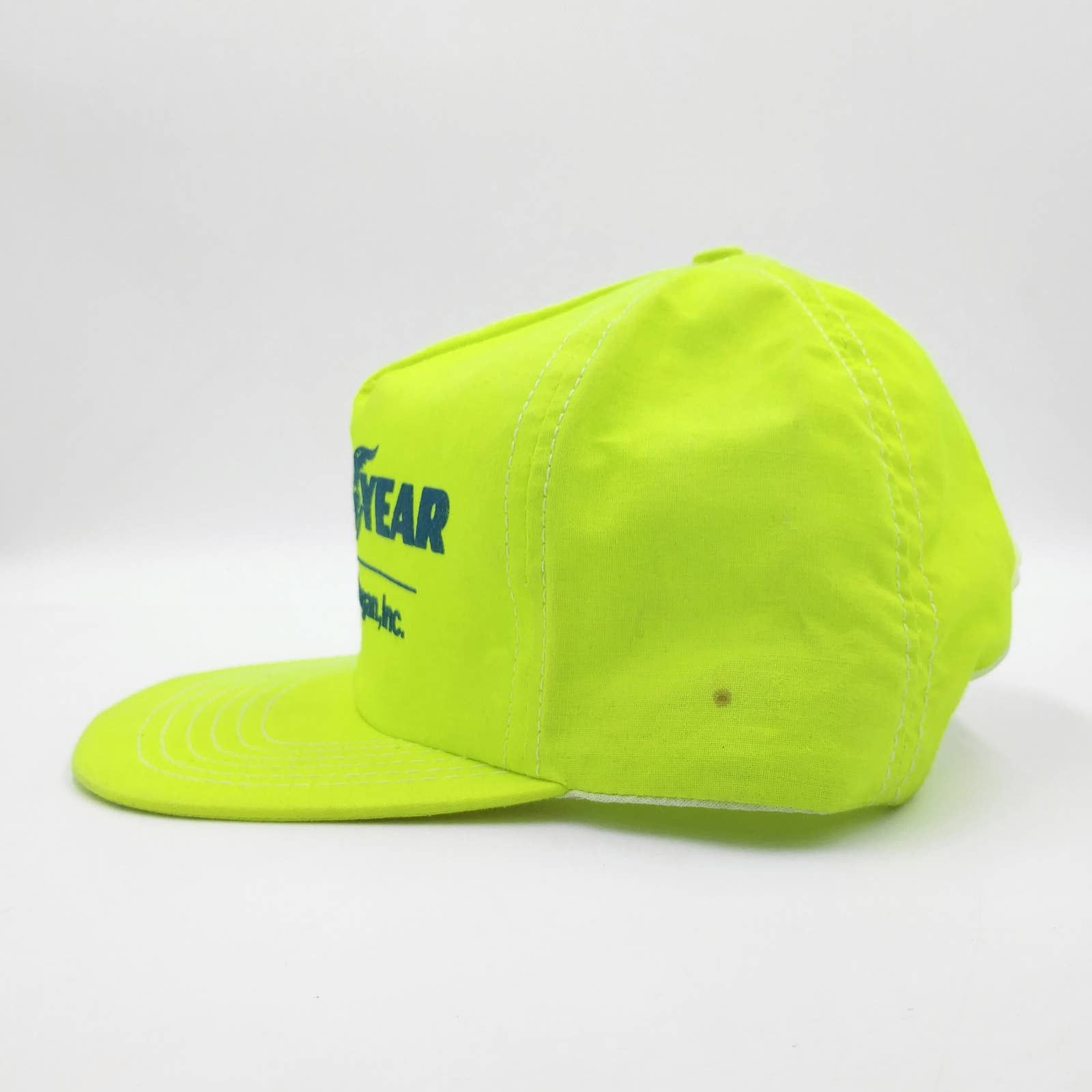 Vintage Vintage Goodyear Tires Snapback Trucker Hat Neon Green USA Size ONE SIZE - 5 Thumbnail