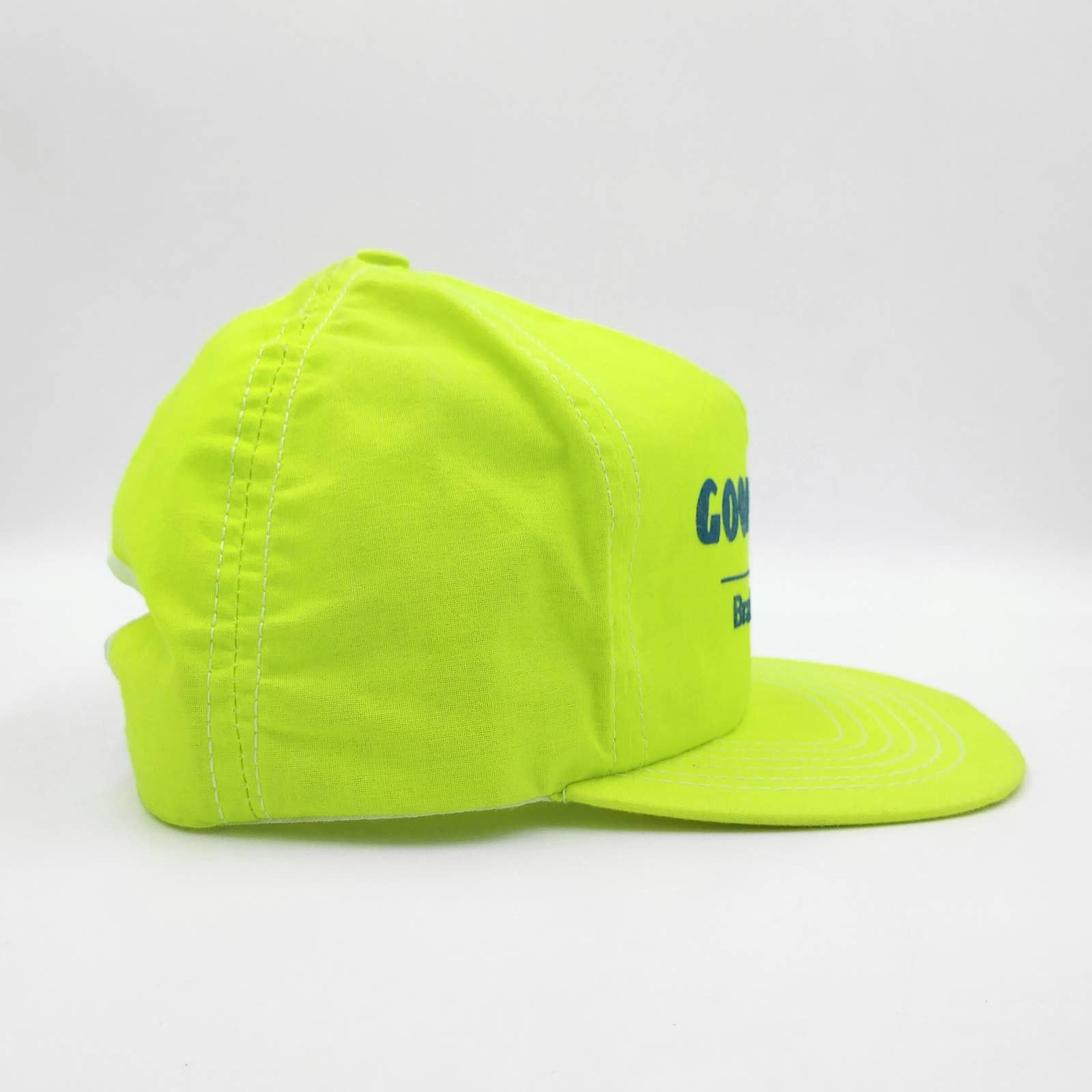 Vintage Vintage Goodyear Tires Snapback Trucker Hat Neon Green USA Size ONE SIZE - 6 Thumbnail