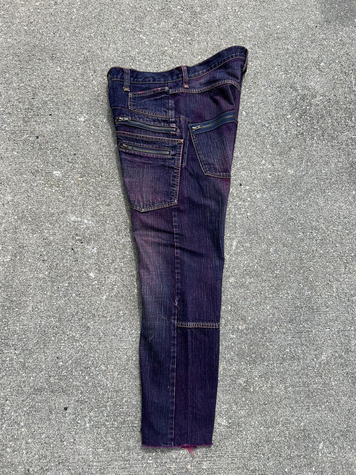 Vintage WHATZIS Japan Coloured Denim 8 Pocket Stretch Jeans Size US 34 / EU 50 - 4 Thumbnail