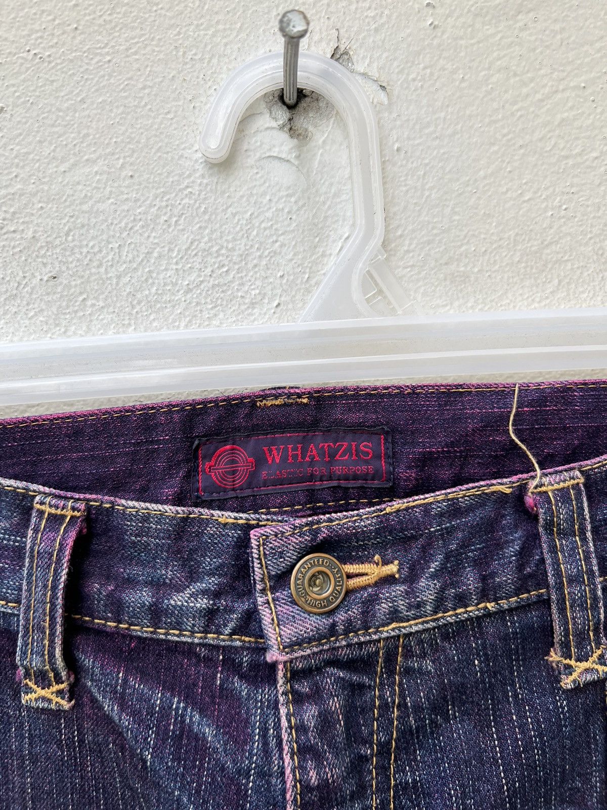 Vintage WHATZIS Japan Coloured Denim 8 Pocket Stretch Jeans Size US 34 / EU 50 - 6 Thumbnail