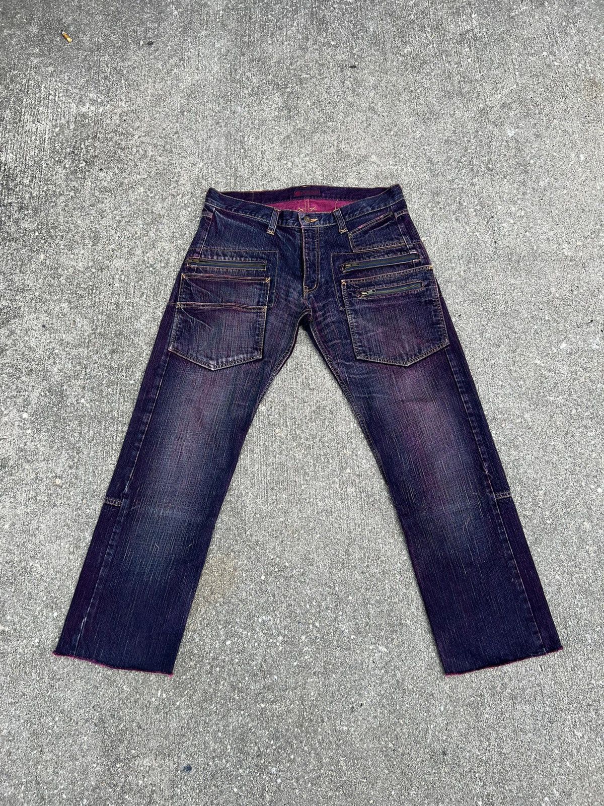 Vintage WHATZIS Japan Coloured Denim 8 Pocket Stretch Jeans Size US 34 / EU 50 - 1 Thumbnail