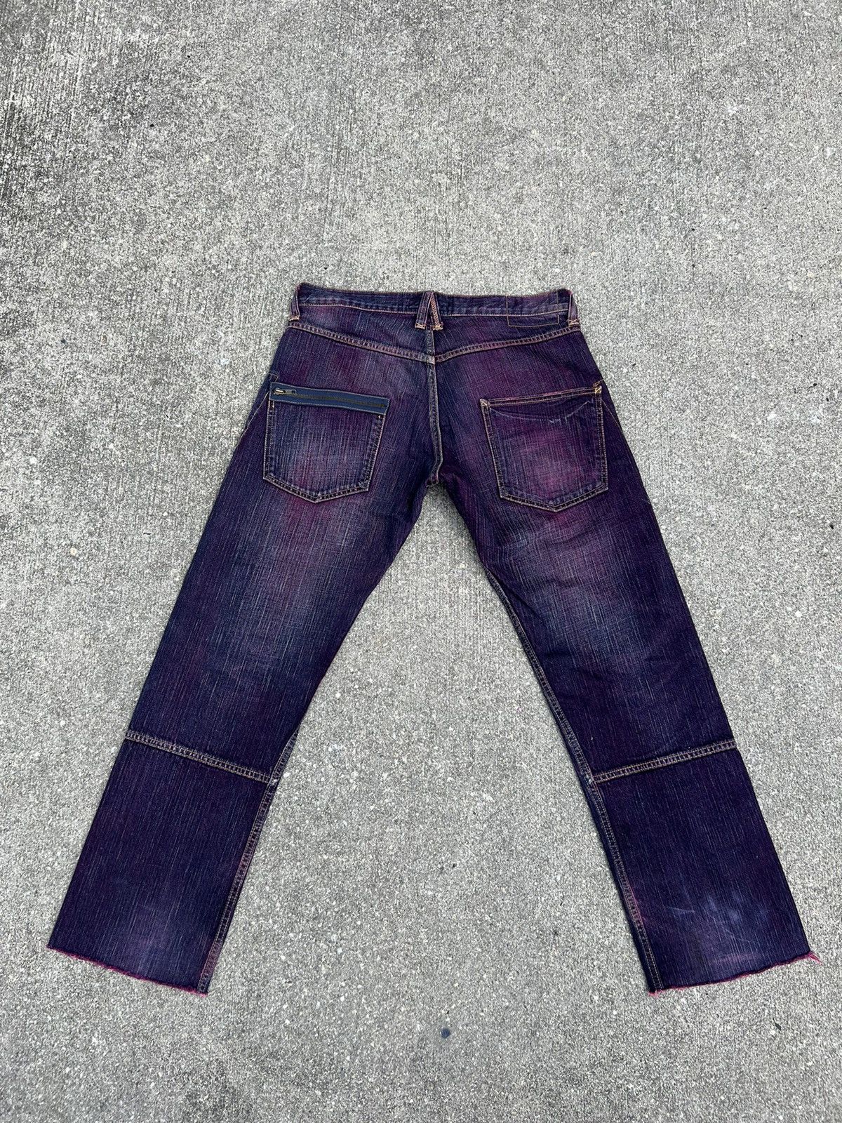 Vintage WHATZIS Japan Coloured Denim 8 Pocket Stretch Jeans Size US 34 / EU 50 - 2 Thumbnail