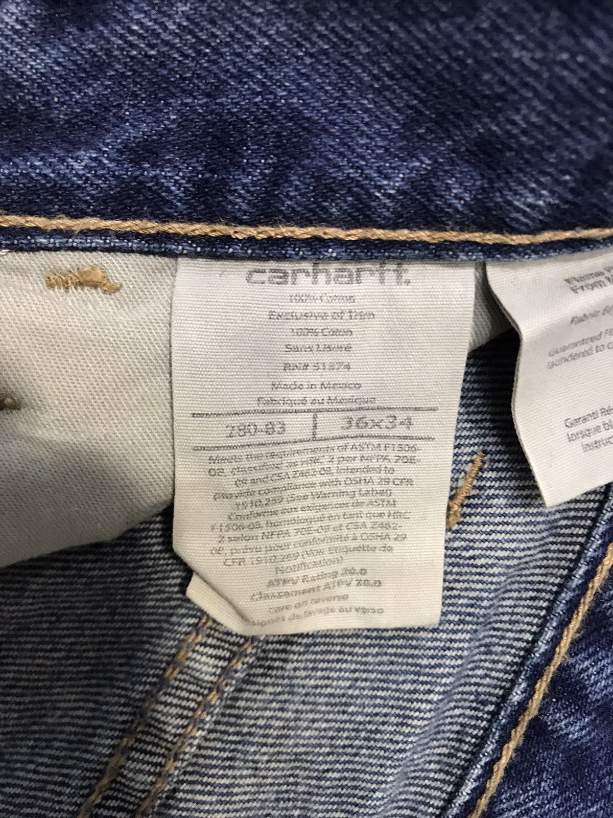 Carhartt Carhartt FR Flame Resistance Indigo Denim Jeans Straight Cut Size US 34 / EU 50 - 10 Thumbnail