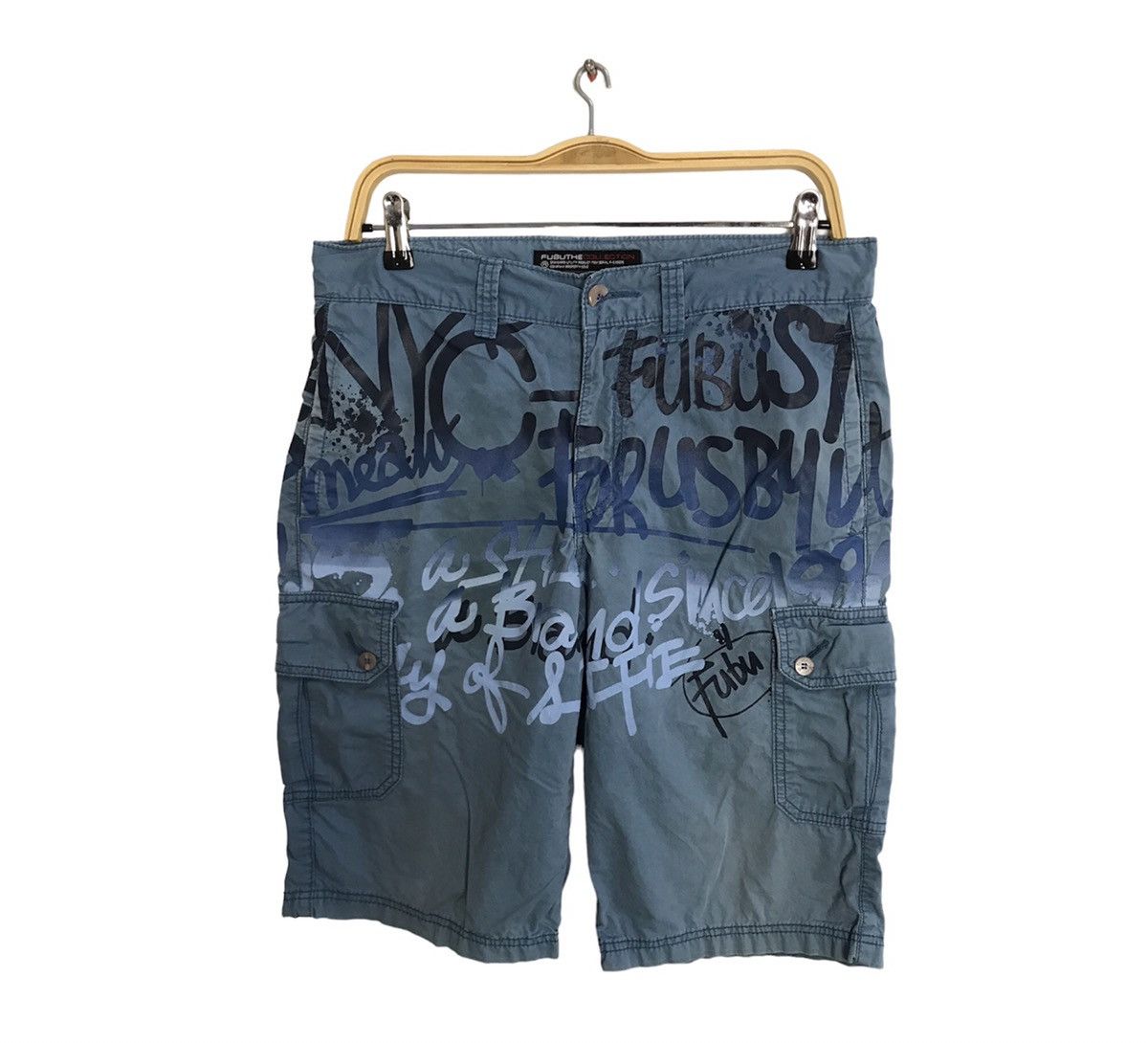 Fubu The Collection Short Pant Cargo Style Graffiti Printed
