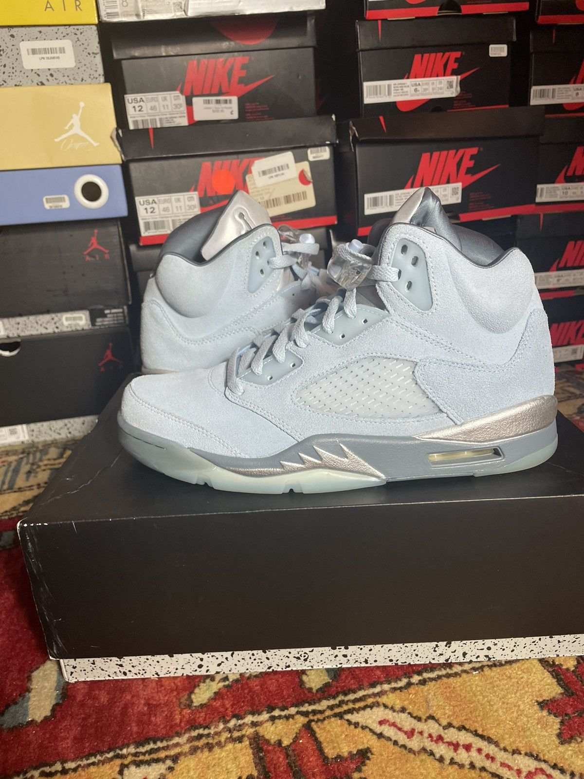 jordan 5 blue bird size 13