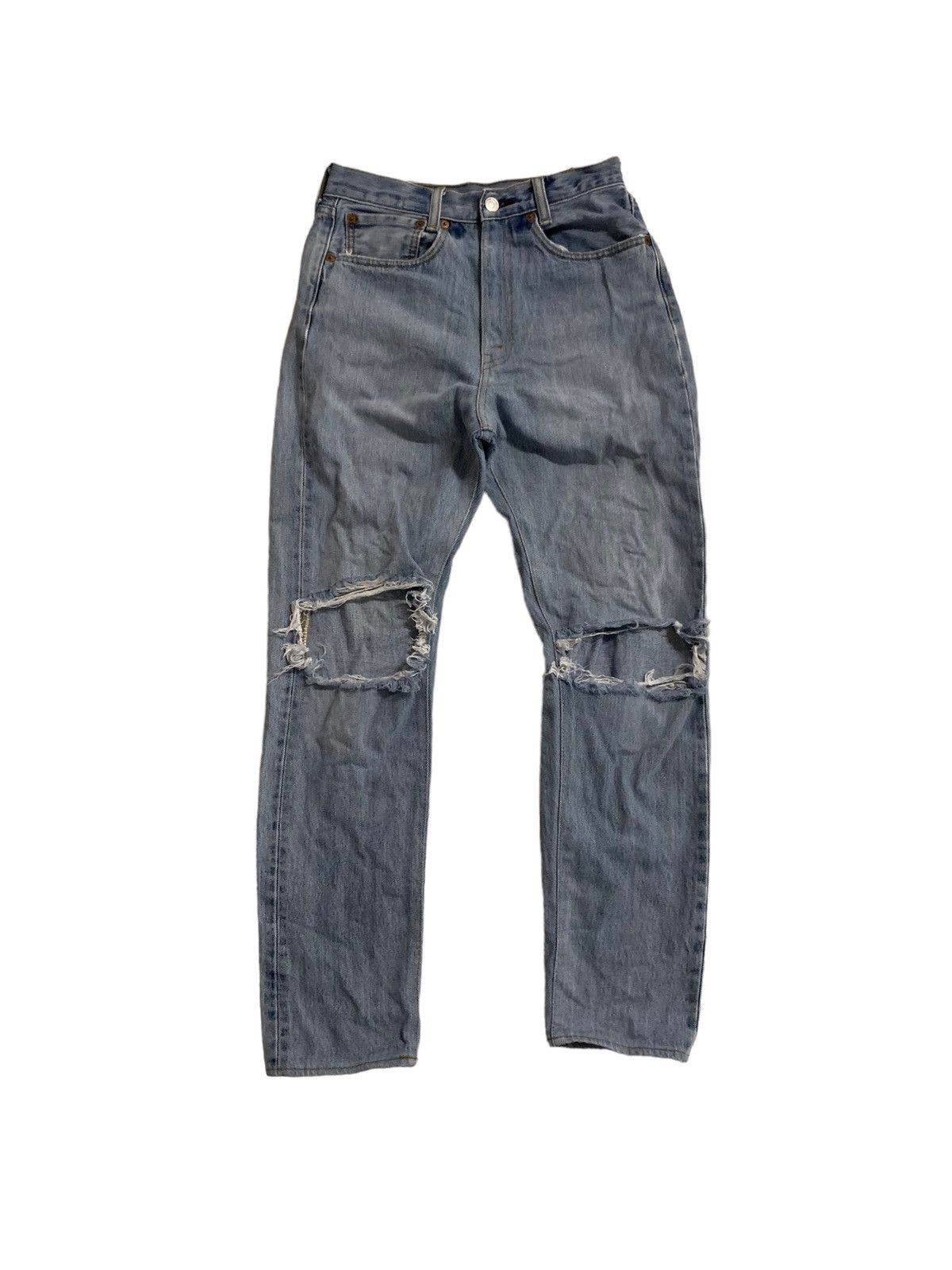 image of Distressed Denim x Levis Vintage 80's Levis 501 Denim Jeans in Light Blue, Men's (Size 28)