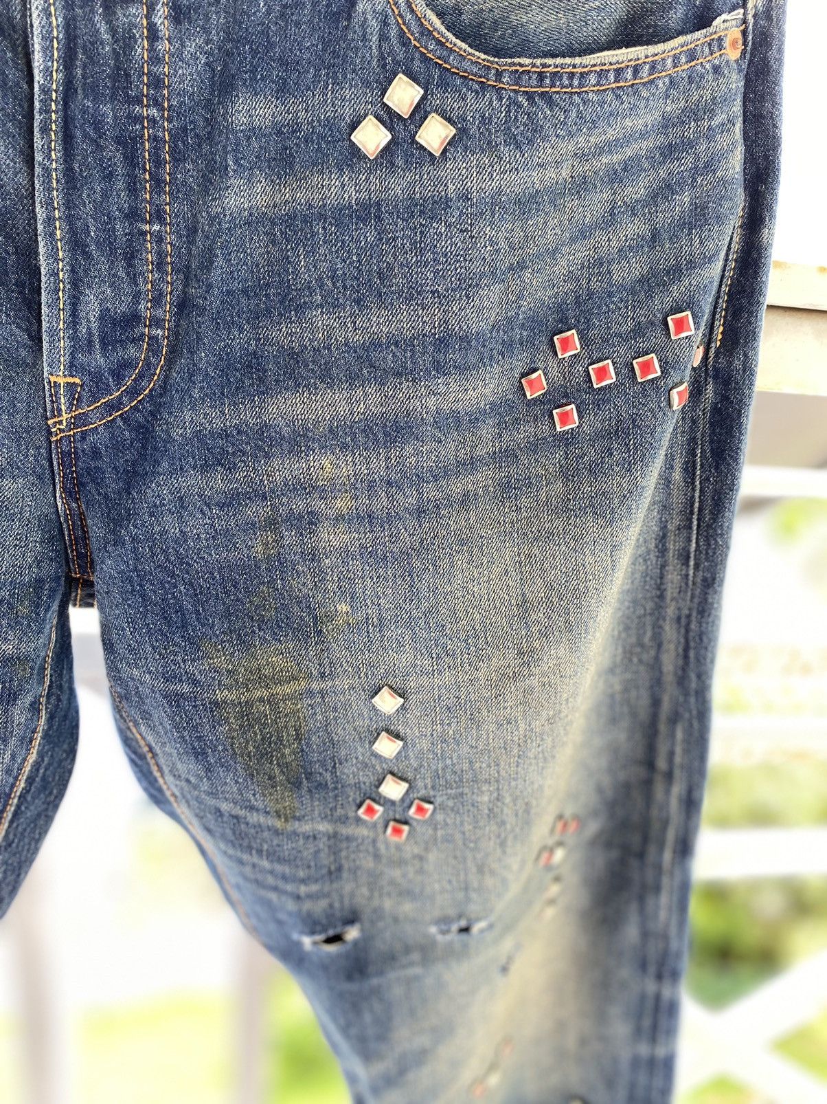 Levi's Vintage Clothing OFFER🔥Levis Distressed Denim Spikes Style Jeans Size US 36 / EU 52 - 12 Thumbnail