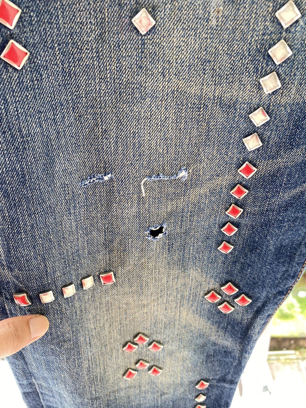 Levi's Vintage Clothing OFFER🔥Levis Distressed Denim Spikes Style Jeans Size US 36 / EU 52 - 4 Thumbnail
