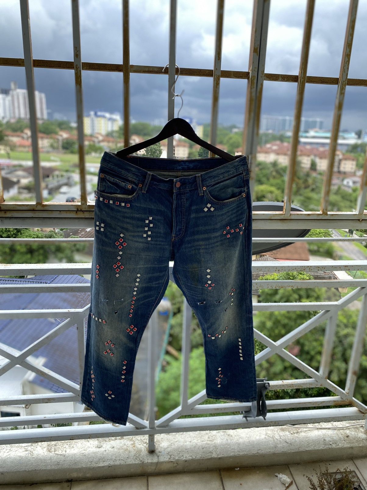 Levi's Vintage Clothing OFFER🔥Levis Distressed Denim Spikes Style Jeans Size US 36 / EU 52 - 1 Thumbnail