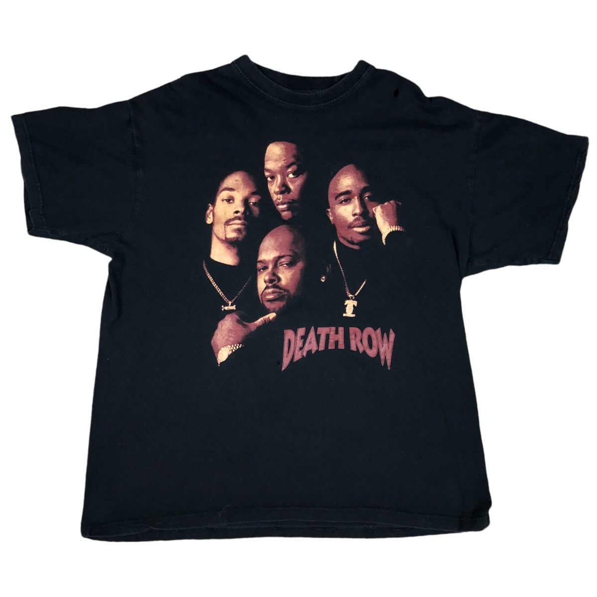 image of Vintage Phat Doc Death Row Records Rap Tee Black Shirt Xl, Men's