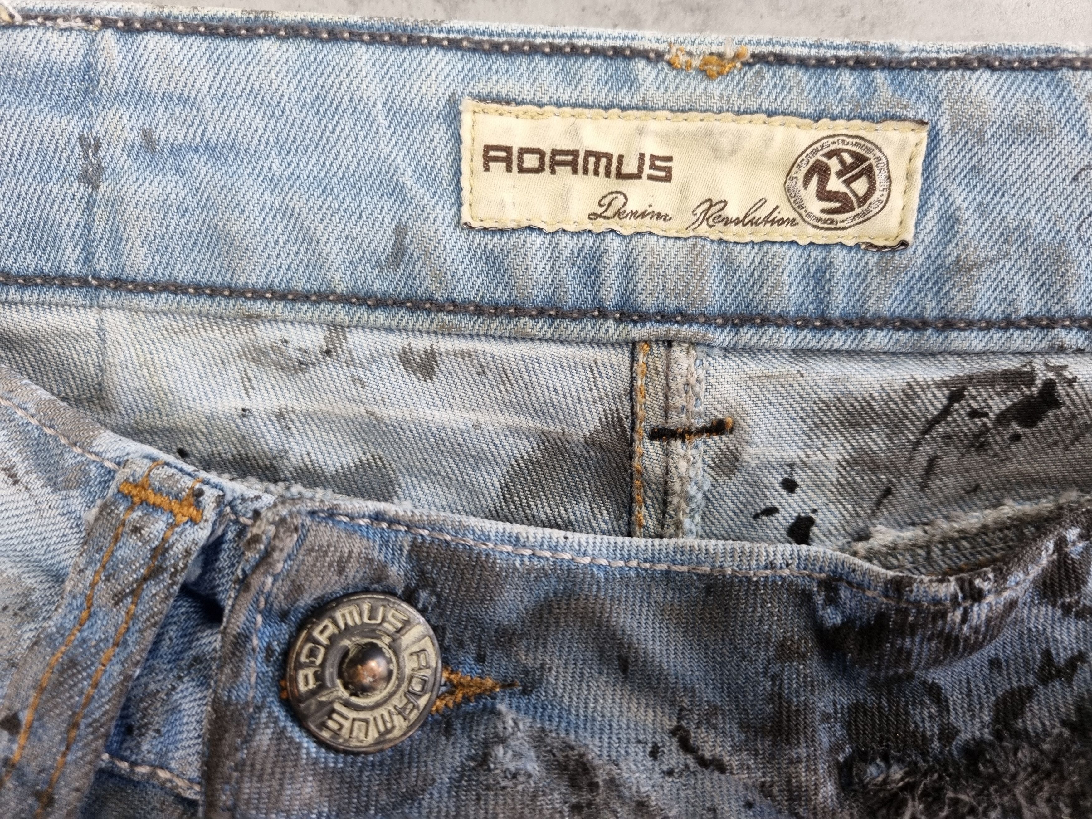 Japanese Brand × Vintage New ADAMUS Art Painting Denim Trashed Jeans Made in Italy Size US 33 - 13 Thumbnail