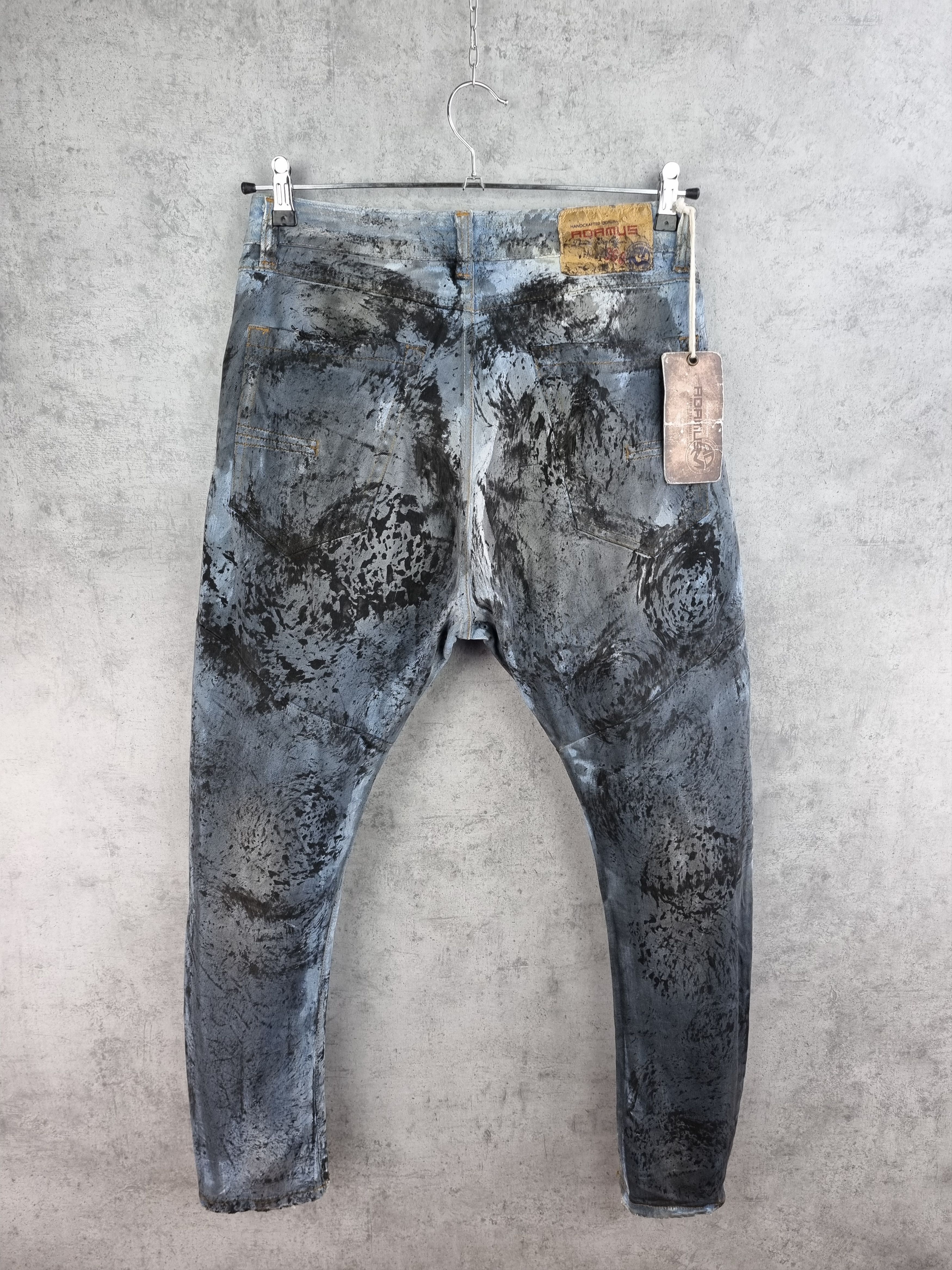Japanese Brand × Vintage New ADAMUS Art Painting Denim Trashed Jeans Made in Italy Size US 33 - 4 Thumbnail