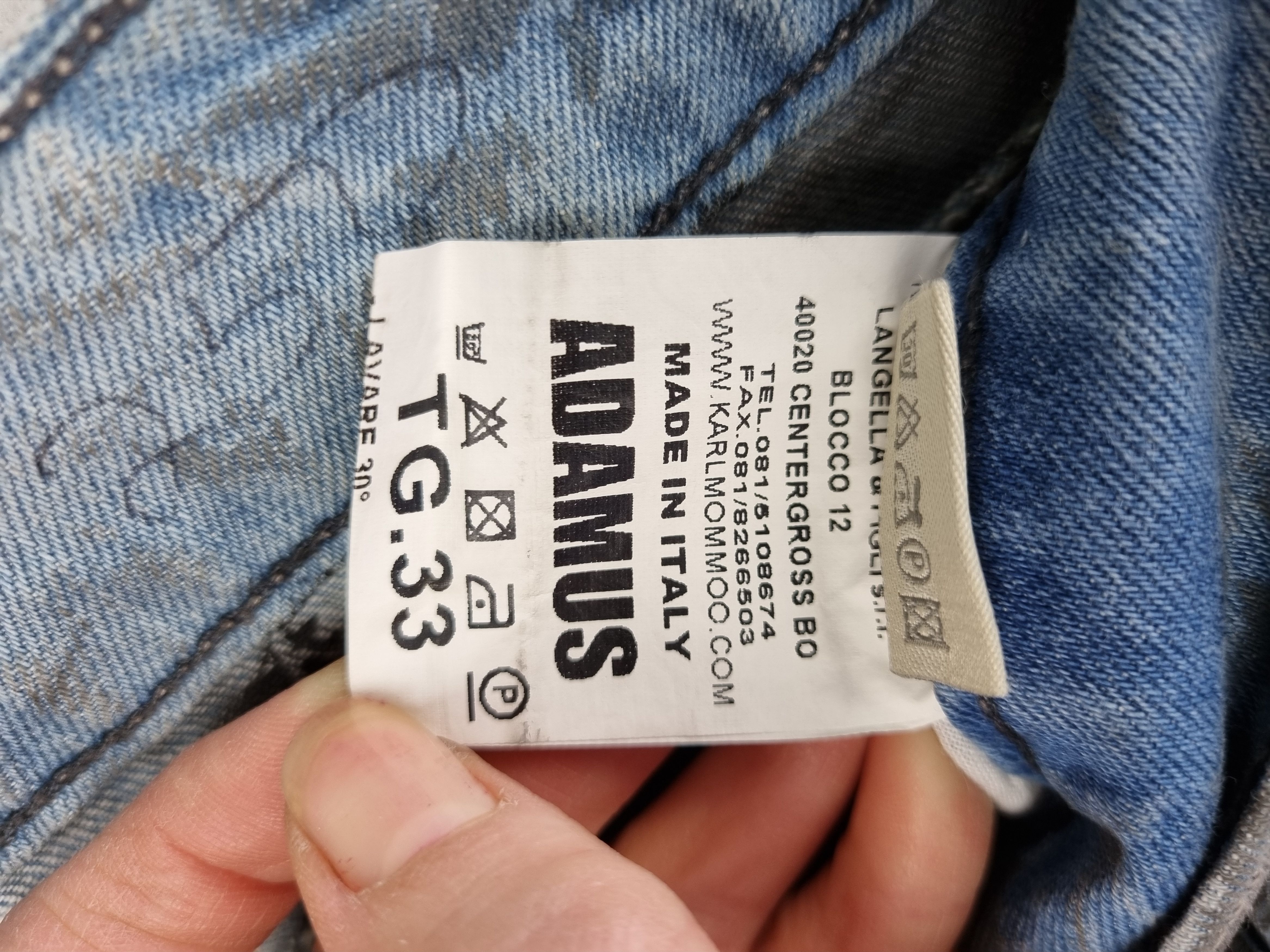 Japanese Brand × Vintage New ADAMUS Art Painting Denim Trashed Jeans Made in Italy Size US 33 - 14 Thumbnail