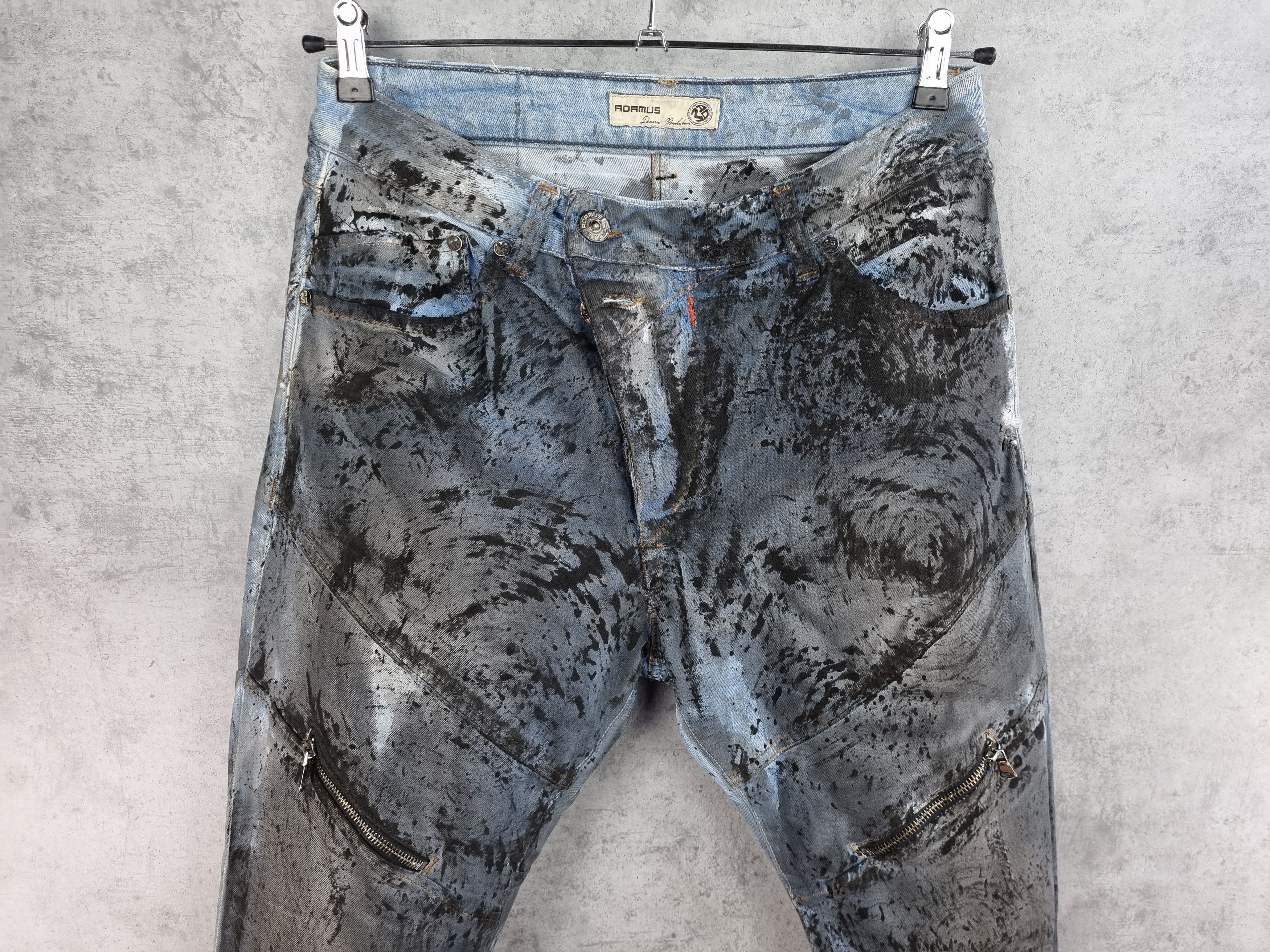 Japanese Brand × Vintage New ADAMUS Art Painting Denim Trashed Jeans Made in Italy Size US 33 - 3 Thumbnail