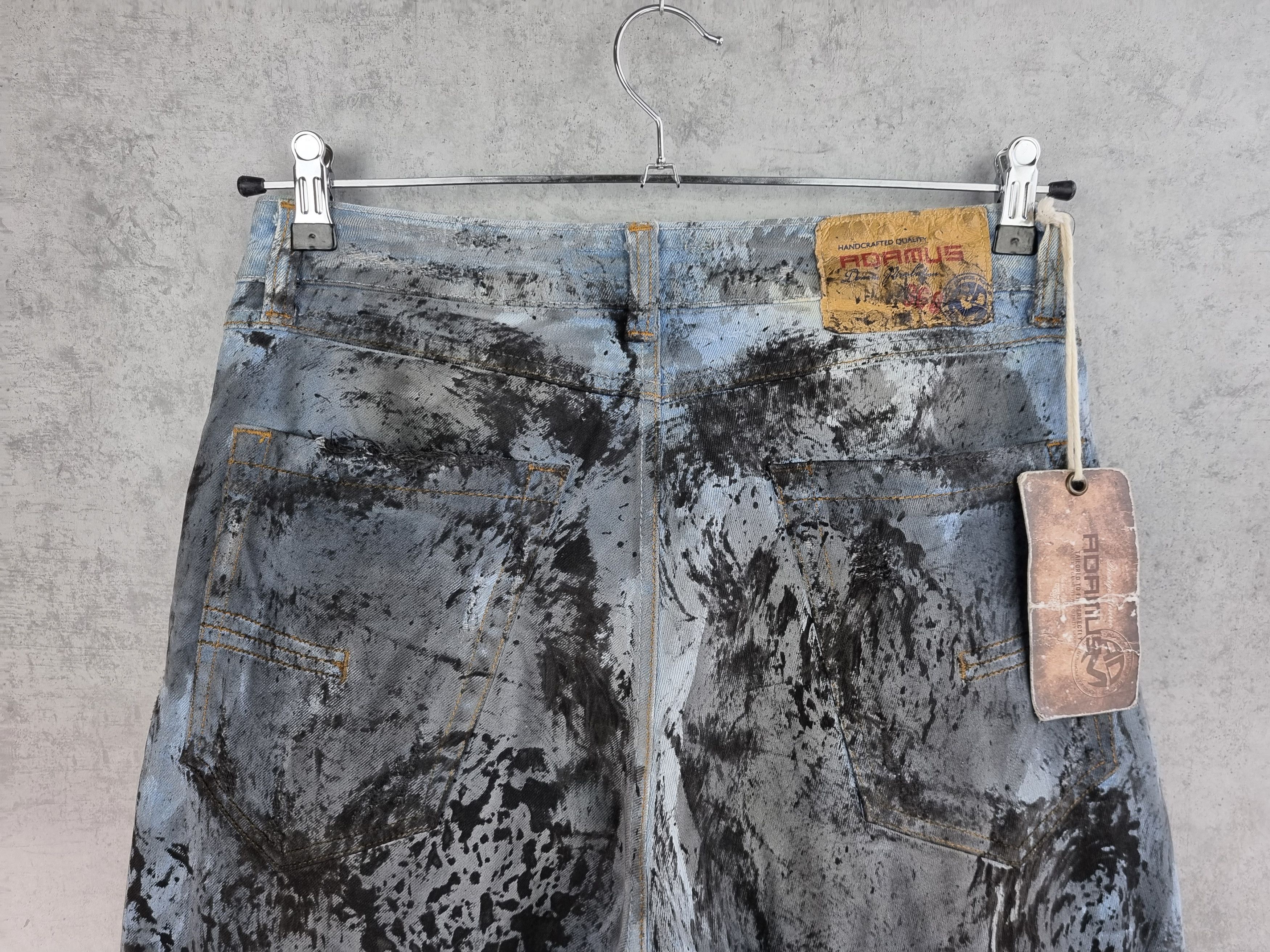 Japanese Brand × Vintage New ADAMUS Art Painting Denim Trashed Jeans Made in Italy Size US 33 - 5 Thumbnail