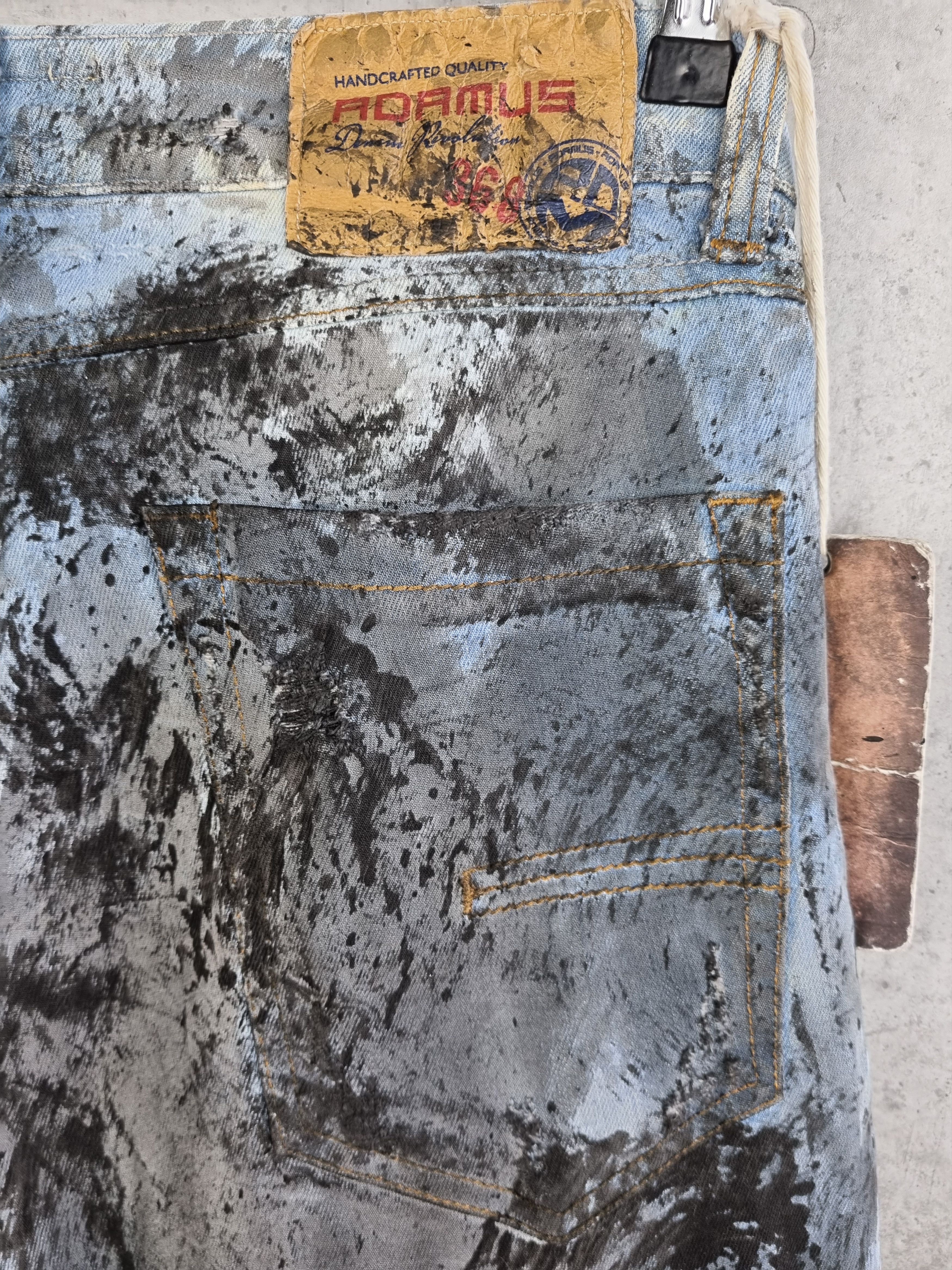 Japanese Brand × Vintage New ADAMUS Art Painting Denim Trashed Jeans Made in Italy Size US 33 - 6 Thumbnail