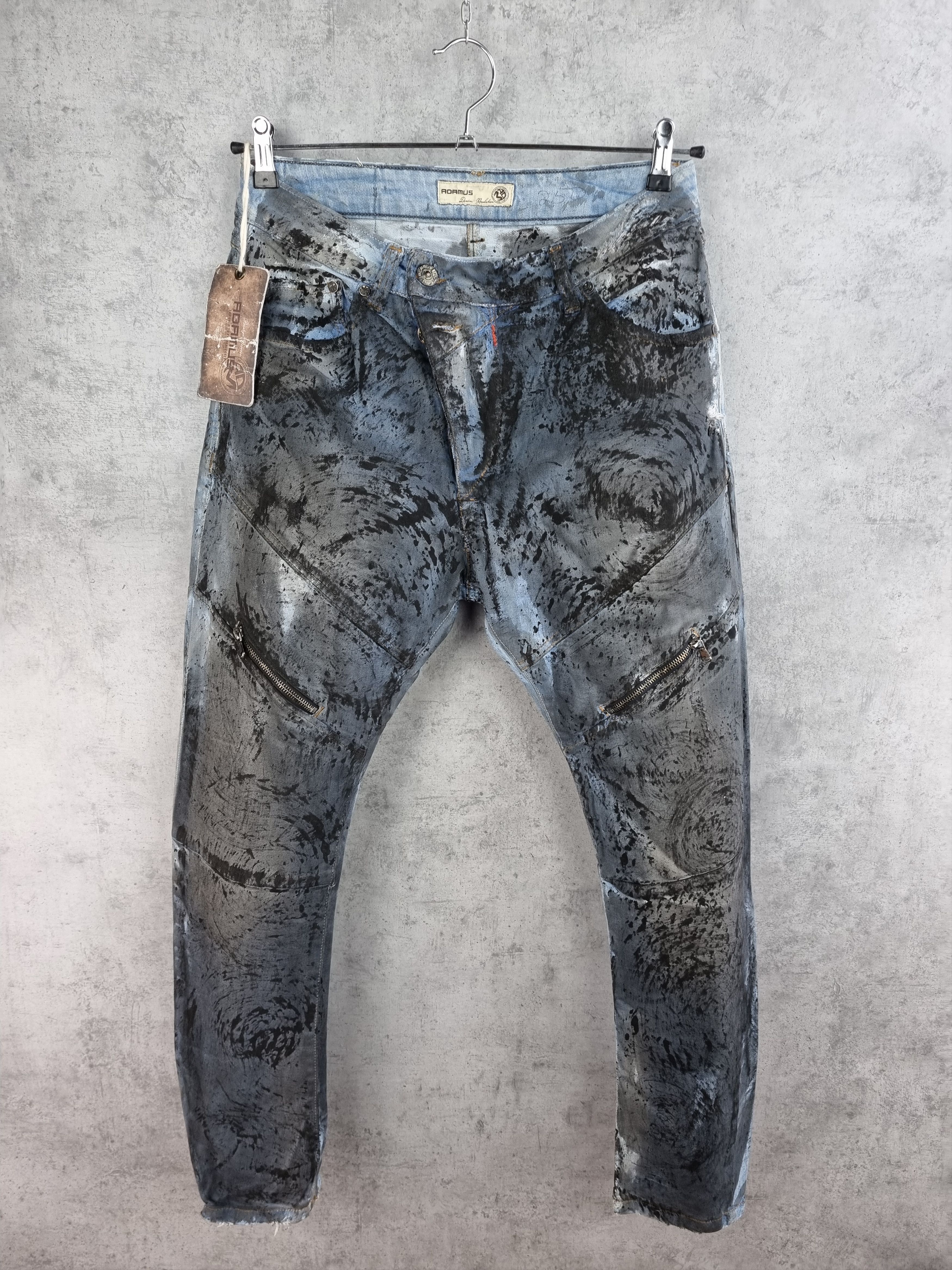 Japanese Brand × Vintage New ADAMUS Art Painting Denim Trashed Jeans Made in Italy Size US 33 - 17 Thumbnail