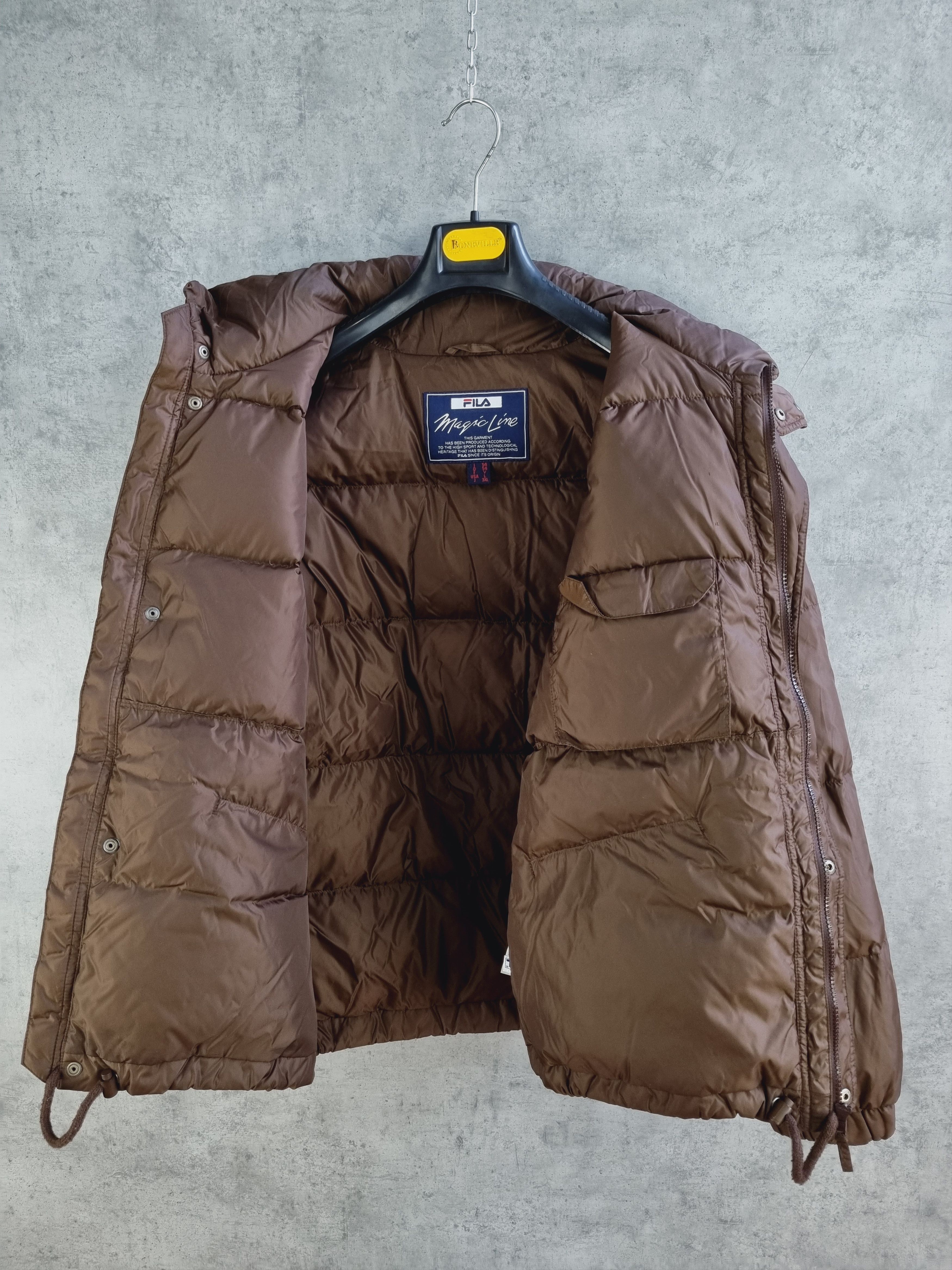 Fila × Vintage Rare FILA Magic Line Down Jacket like Brown The North face Size US L / EU 52-54 / 3 - 4 Thumbnail