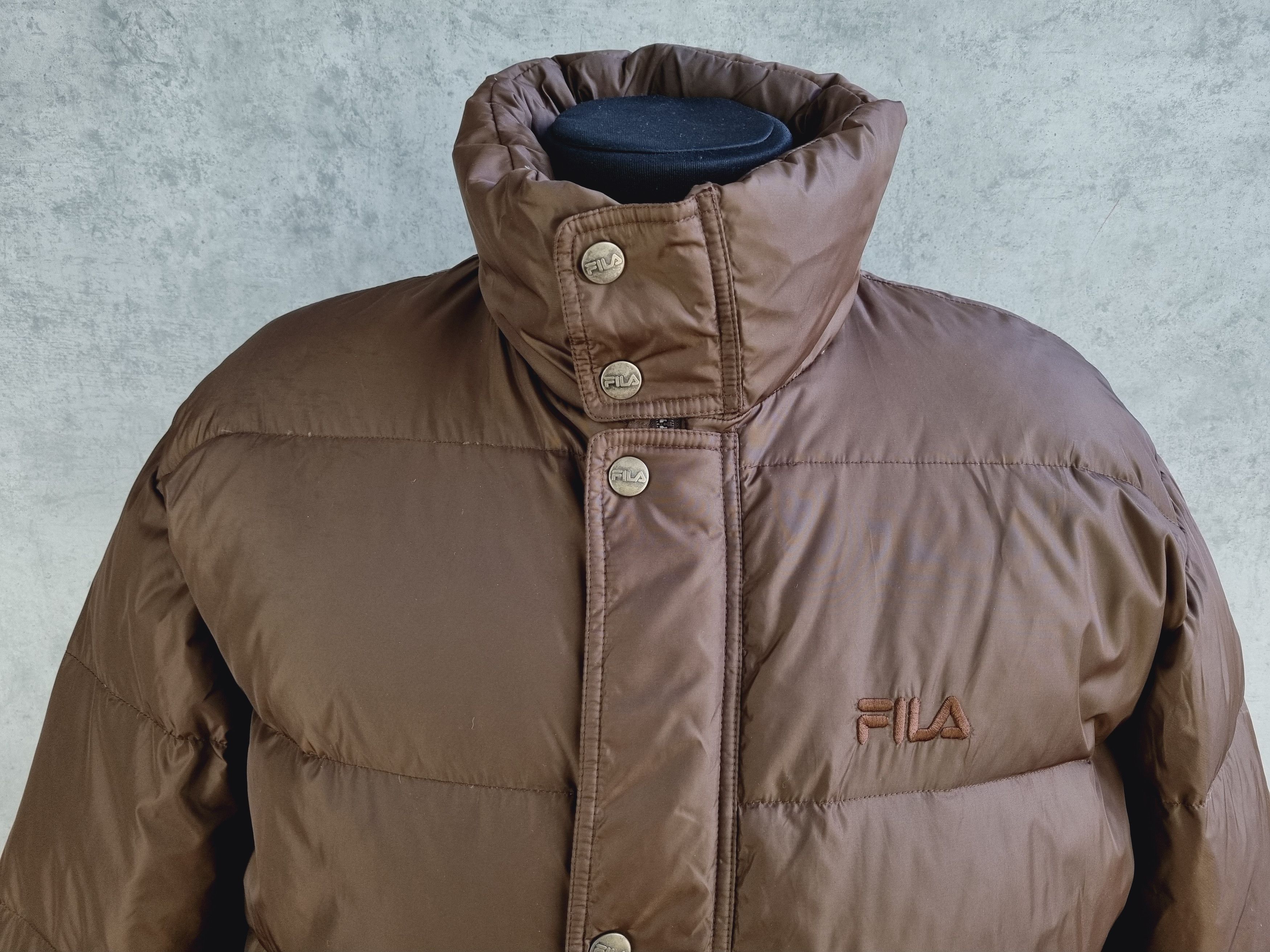 Fila × Vintage Rare FILA Magic Line Down Jacket like Brown The North face Size US L / EU 52-54 / 3 - 8 Thumbnail