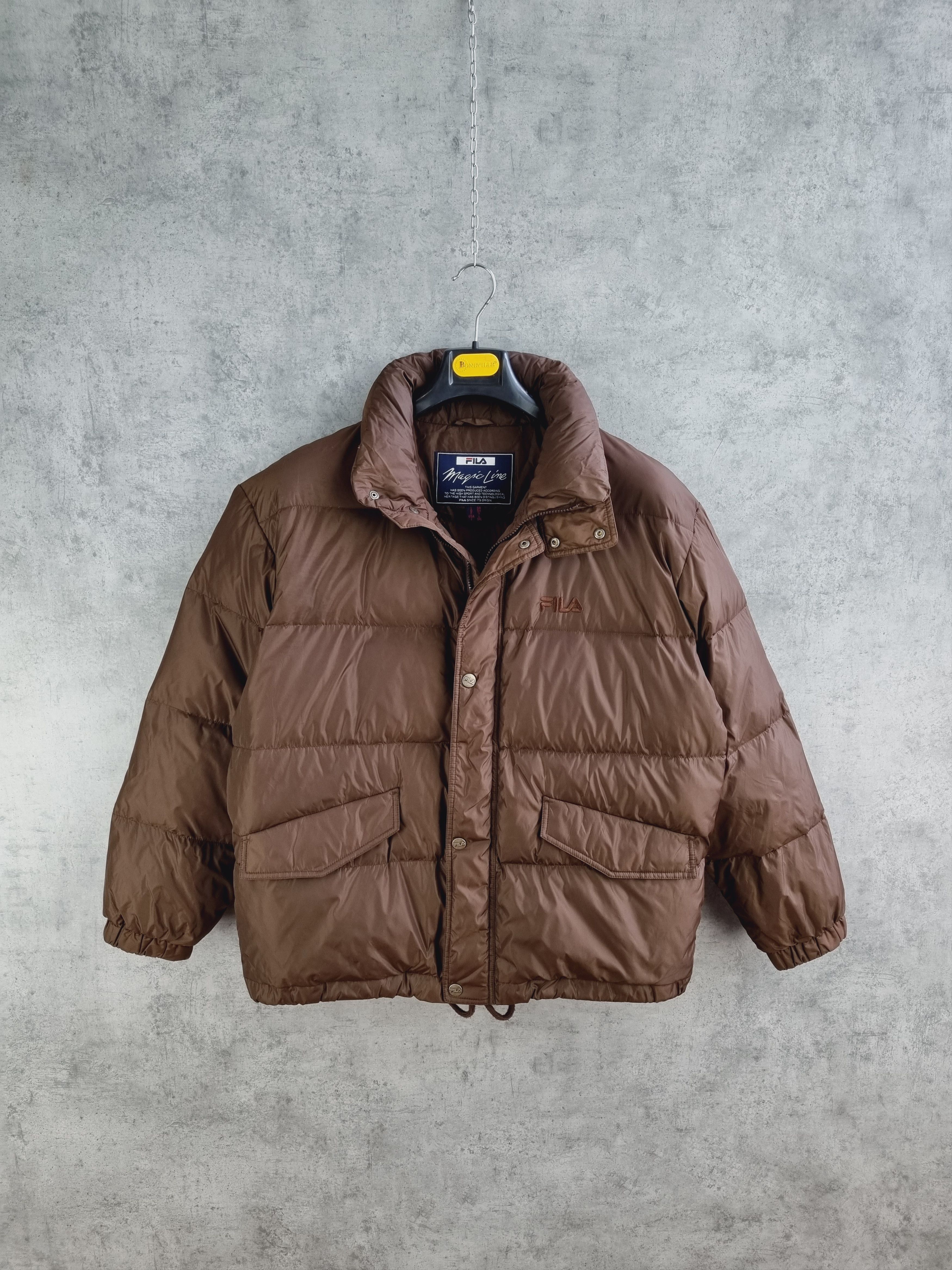 Fila × Vintage Rare FILA Magic Line Down Jacket like Brown The North face Size US L / EU 52-54 / 3 - 16 Thumbnail