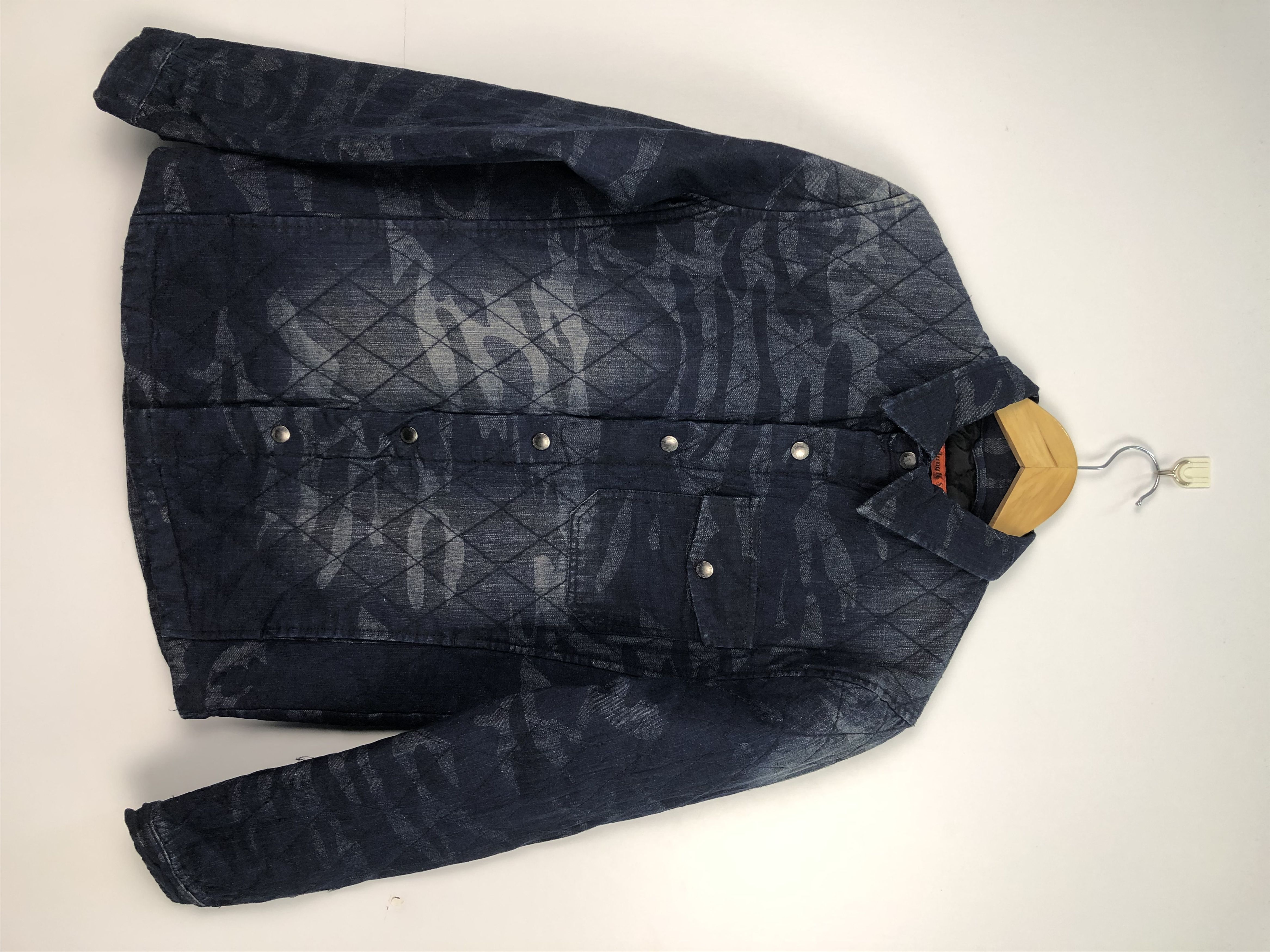 image of Vintage Jungle Storm Denim Jacket Designer in Blue Denim, Men's (Size Medium)