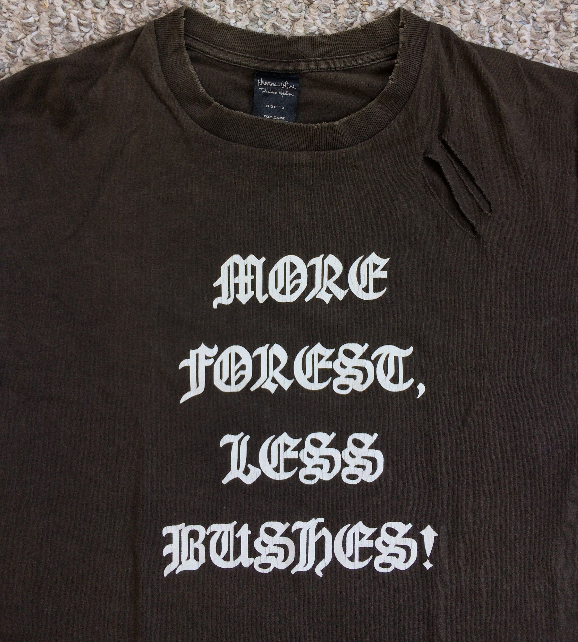 Number (N)ine FW04 Anti War Distressed Tee Size US L / EU 52-54 / 3 - 2 Thumbnail