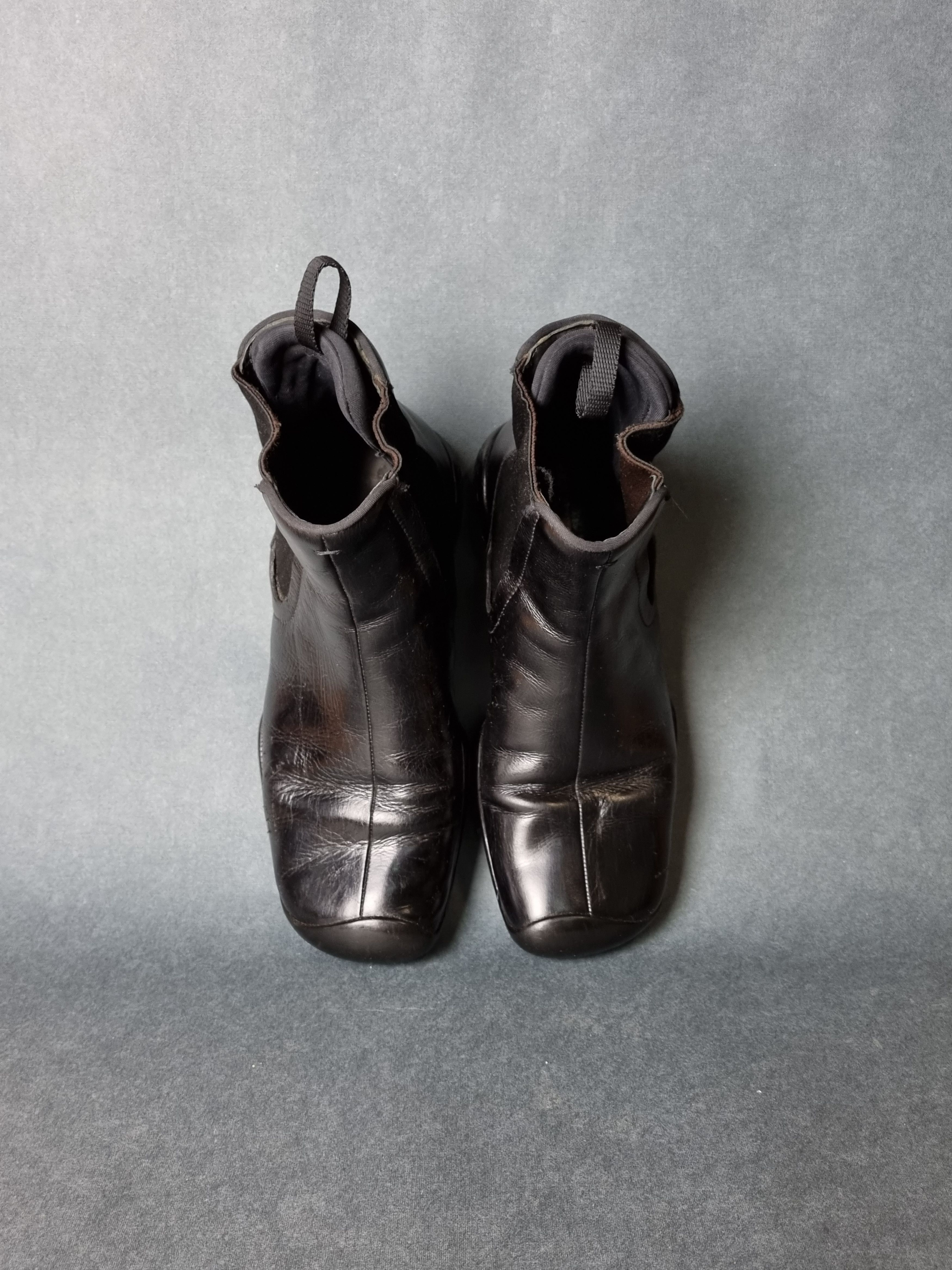 image of Grail x Prada Aw99 Vintage Prada Leather Boots Looks Like Tabi Margiela in Black, Men's (Size 8)